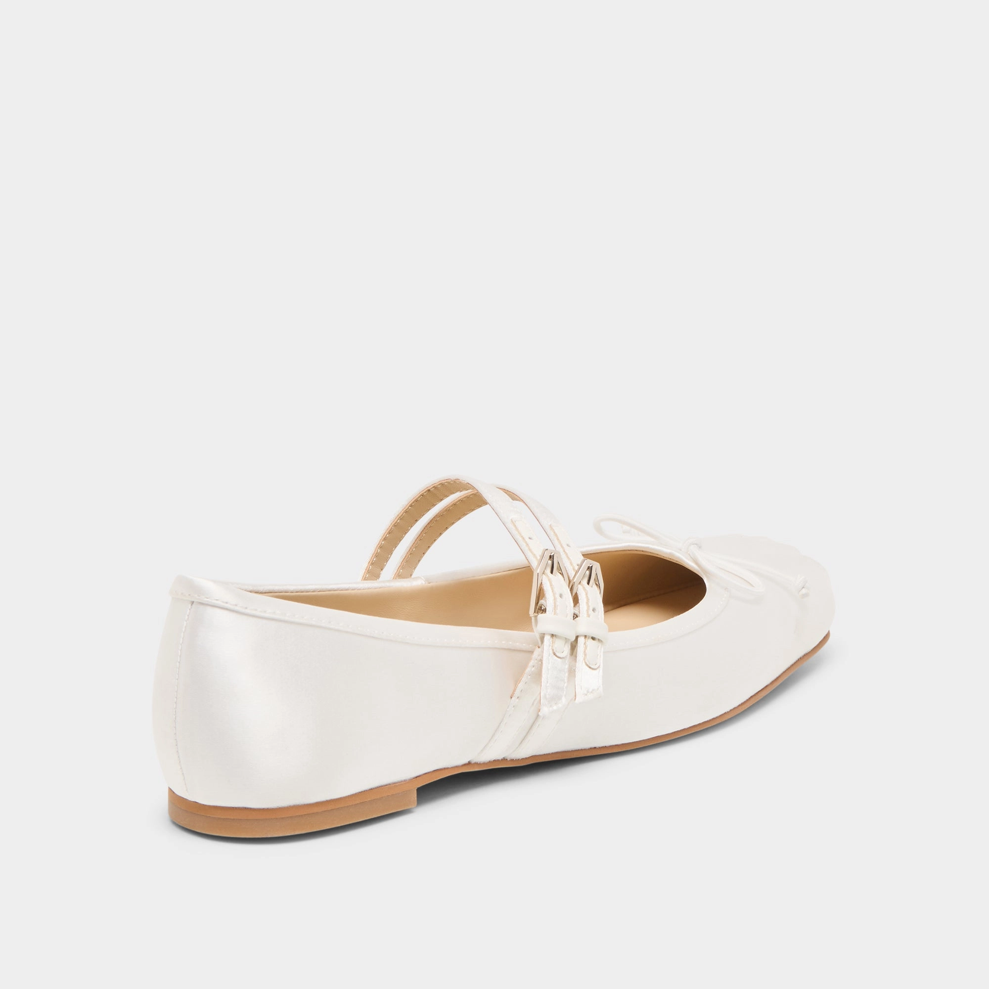 winter necessities GIBSEN BALLET FLATS TRUE WHITE SATIN