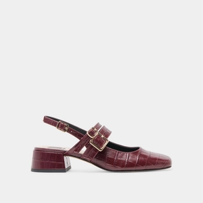 Tailored arch PATZY HEELS OXBLOOD EMBOSSED LEATHER
