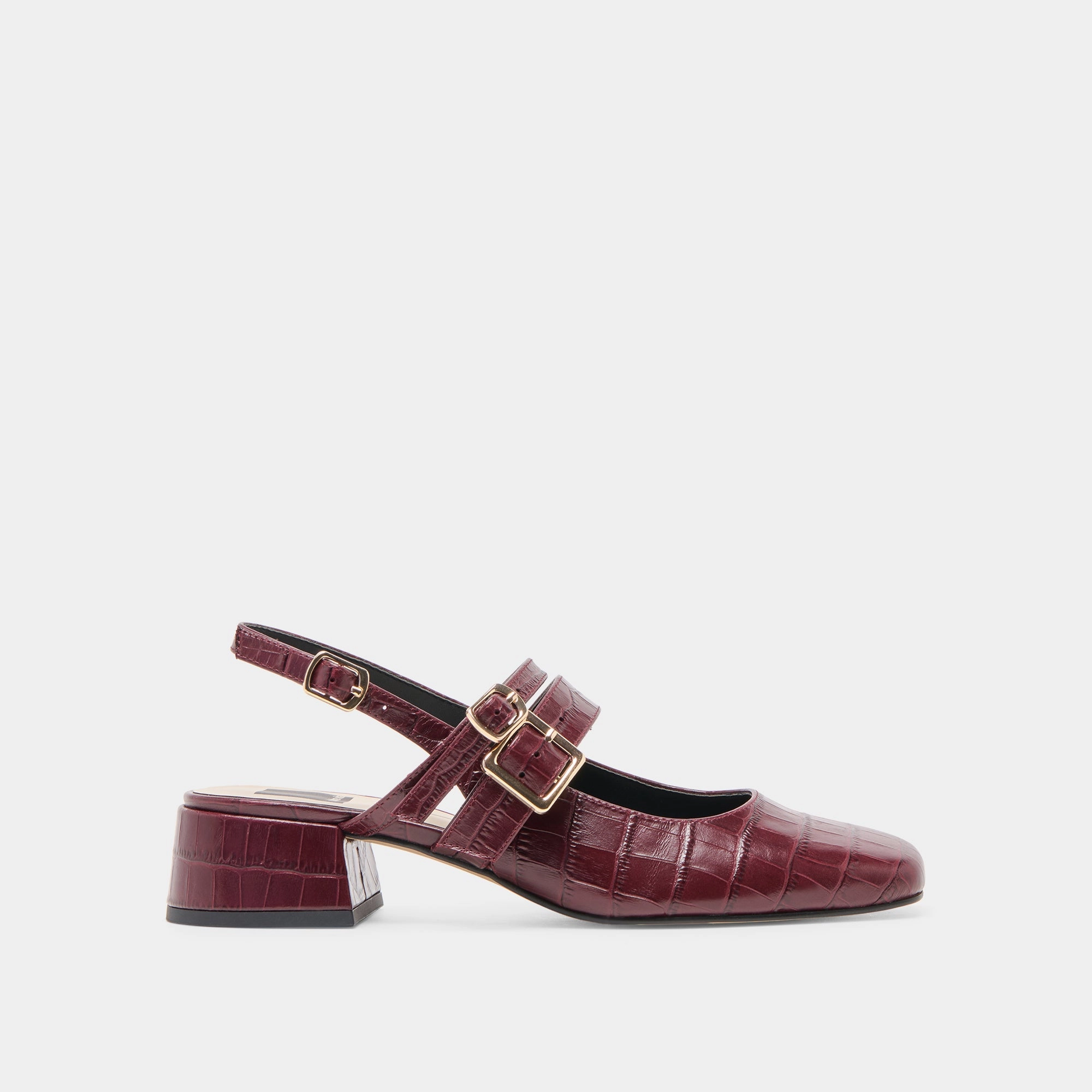 Tailored arch PATZY HEELS OXBLOOD EMBOSSED LEATHER