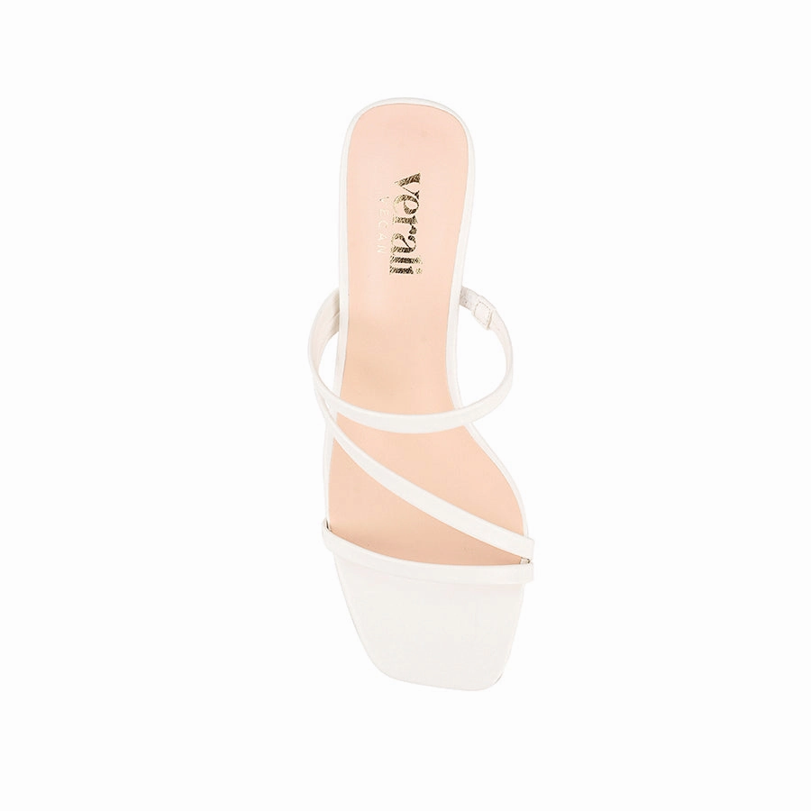 Vintage Craft Ginny Block Heel Mules - Chalk White