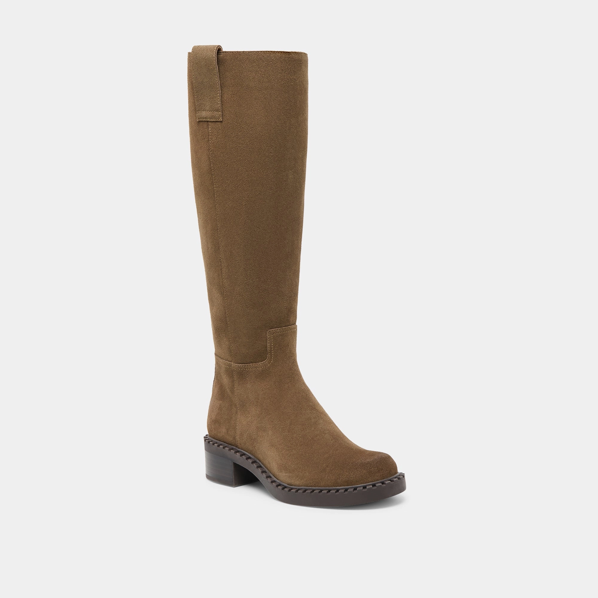 GLORY H2O WIDE CALF BOOTS OLIVE SUEDE Streamlined silhouette