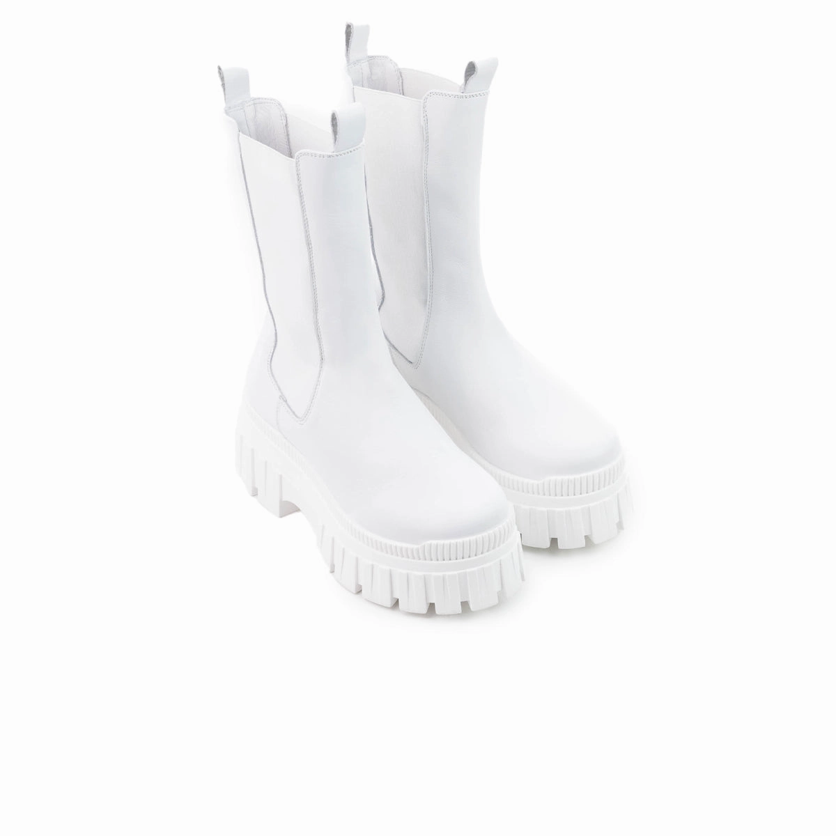 Goyle White Leather Outdoor Utility Slip Resistant All Day Wear