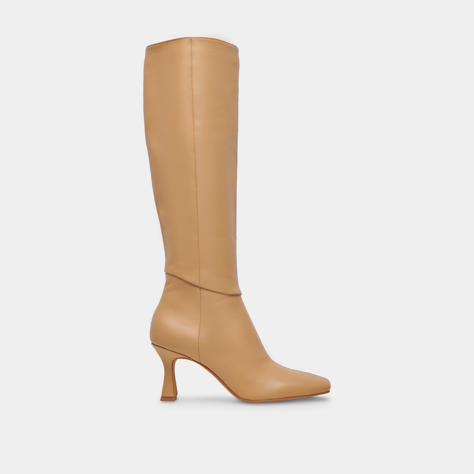 Plush flexibility Unique Style GYRA WIDE CALF BOOTS TAN LEATHER