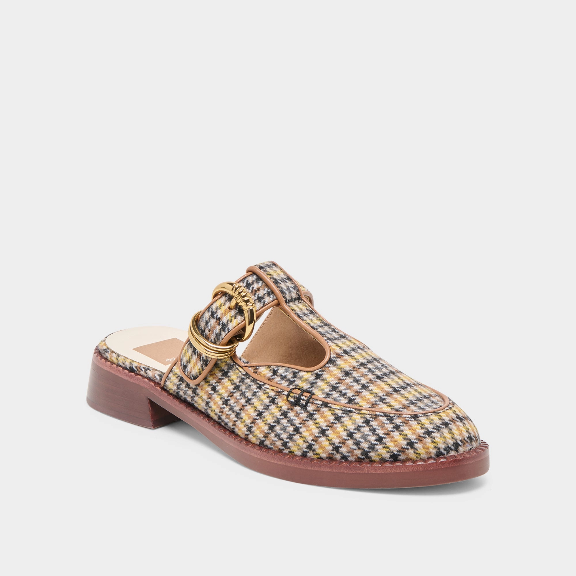 HARLAH FLATS YELLOW PLAID TWEED All Day Comfort Padding lowest