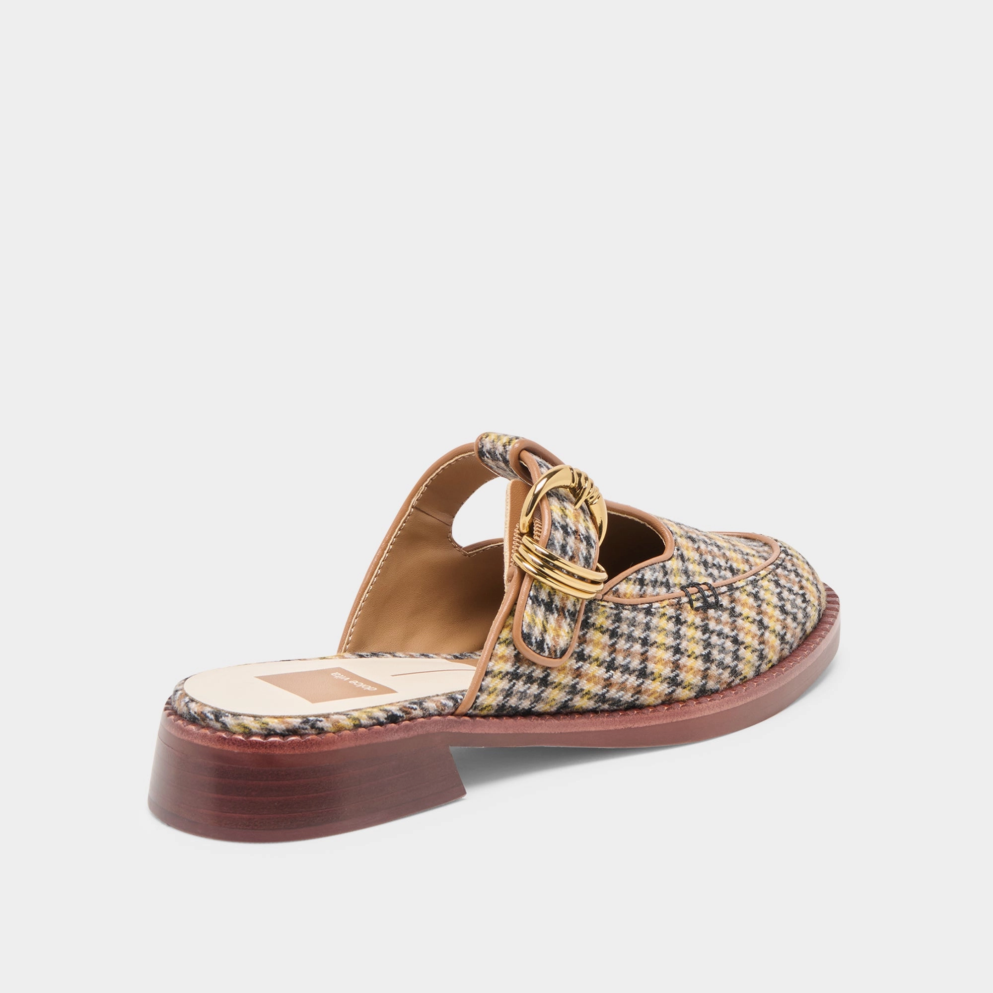 beach lovers' flip - flops HARLAH FLATS YELLOW PLAID TWEED