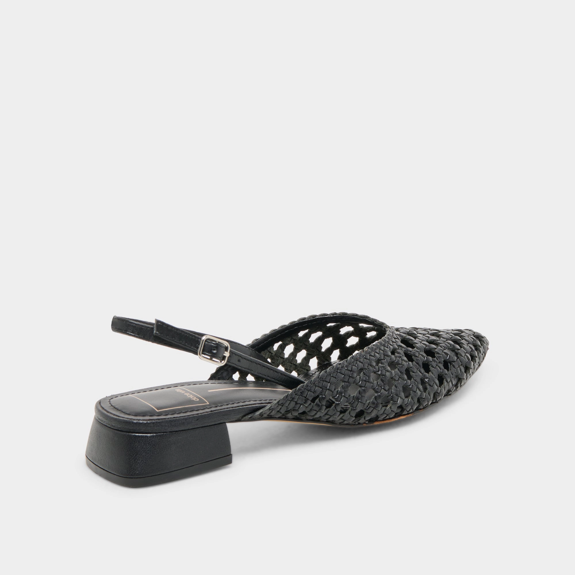 High Rebound Midsole BIRDIE FLATS BLACK WOVEN LEATHER