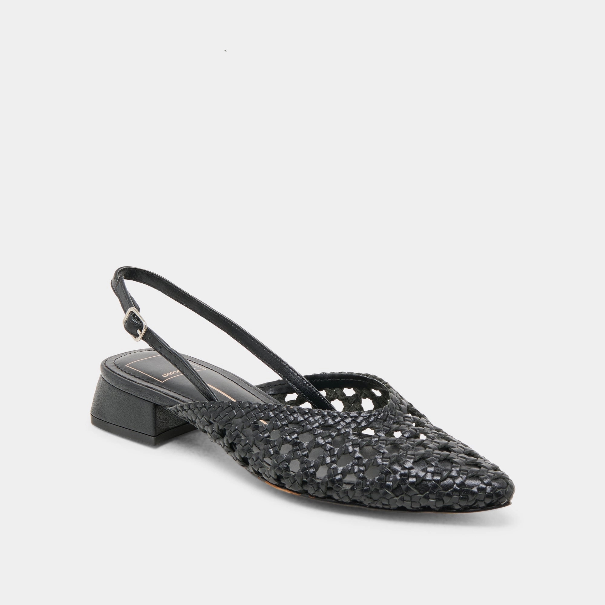 Proper BIRDIE FLATS BLACK WOVEN LEATHER