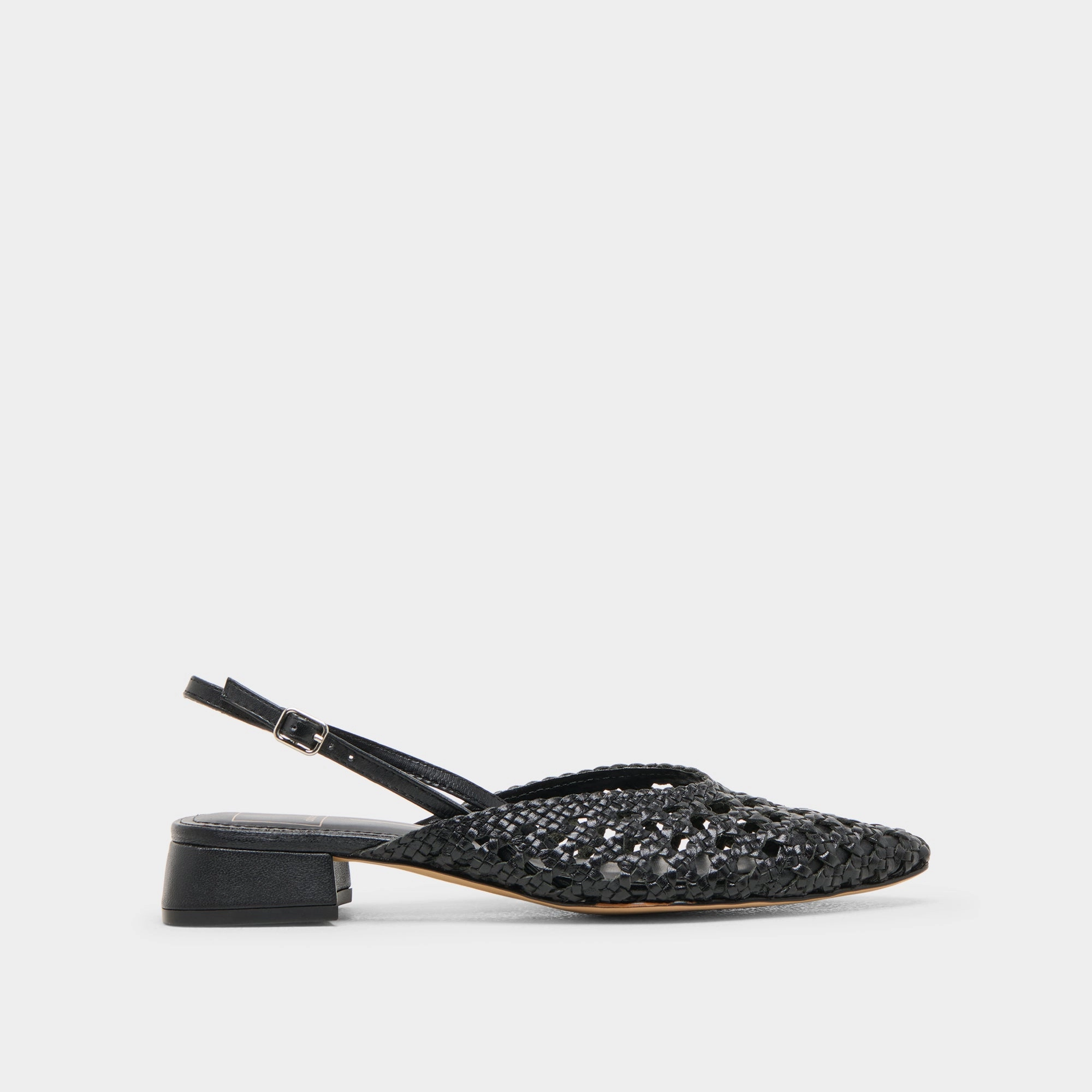 BIRDIE FLATS BLACK WOVEN LEATHER least sporty shock-absorbing sole