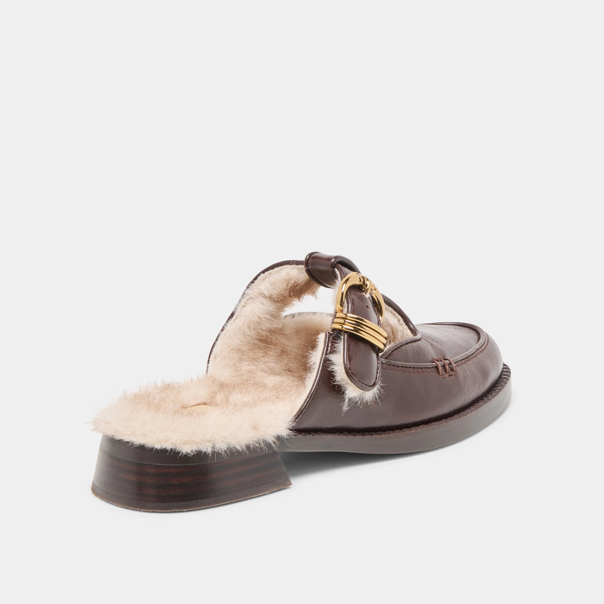 slip - resistant outsole Footbed HARLAH PLUSH FLATS CHOCOLATE LEATHER