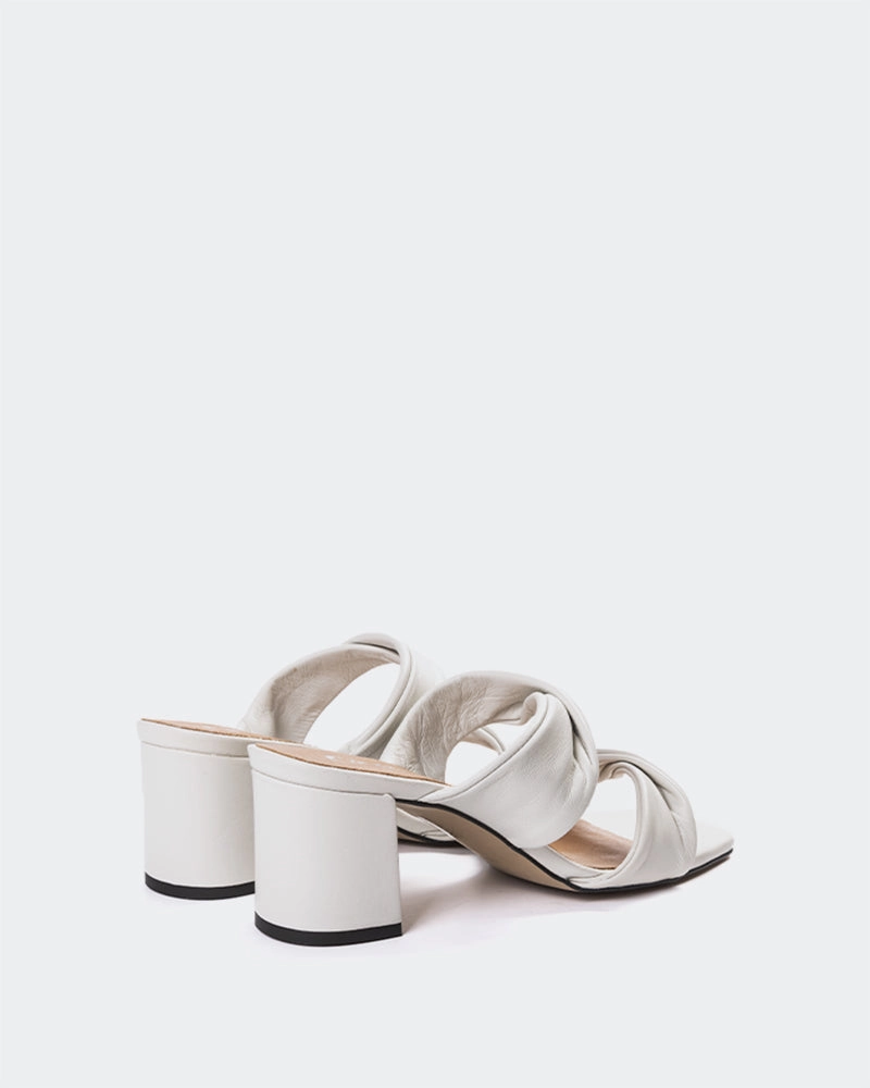 Hester Off White Leather eco - type Abrasion Resistant Outsole