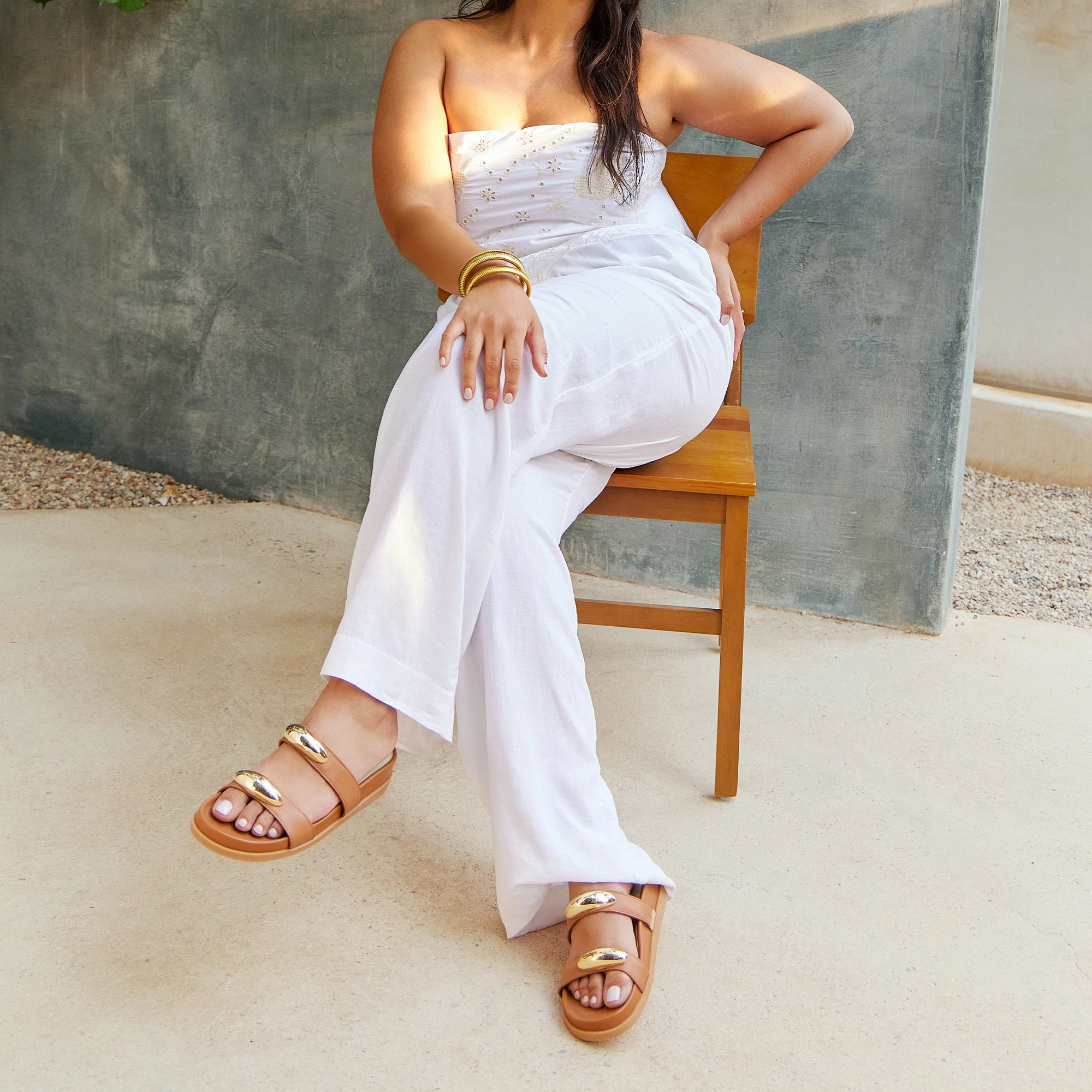 sueded fabric SATINE SANDALS SADDLE LEATHER