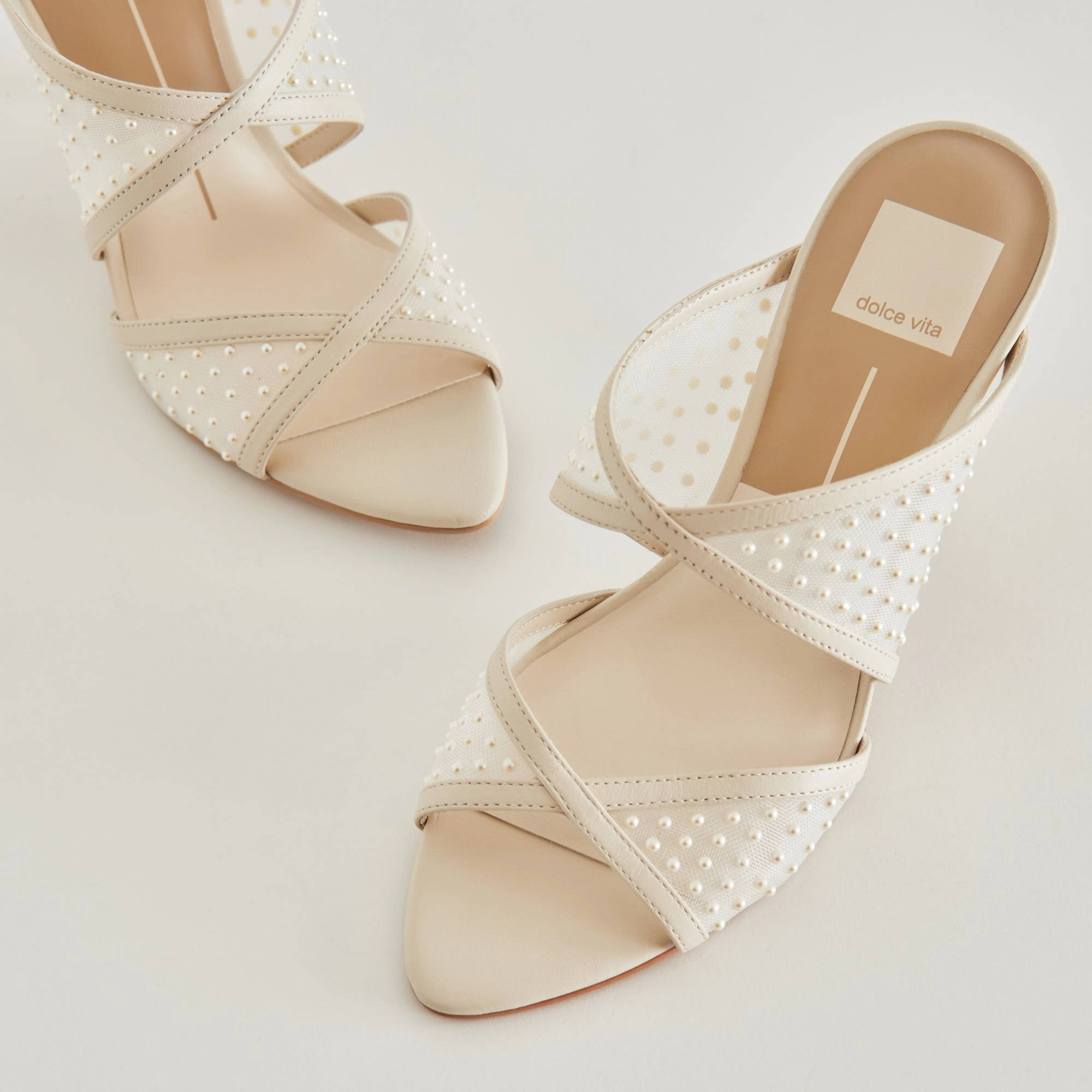 All-around comfort Low Profile Sole MANDEL PEARL HEELS IVORY MESH