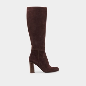 High-top Right HUDSIN WIDE CALF BOOTS MAHOGANY SUEDE