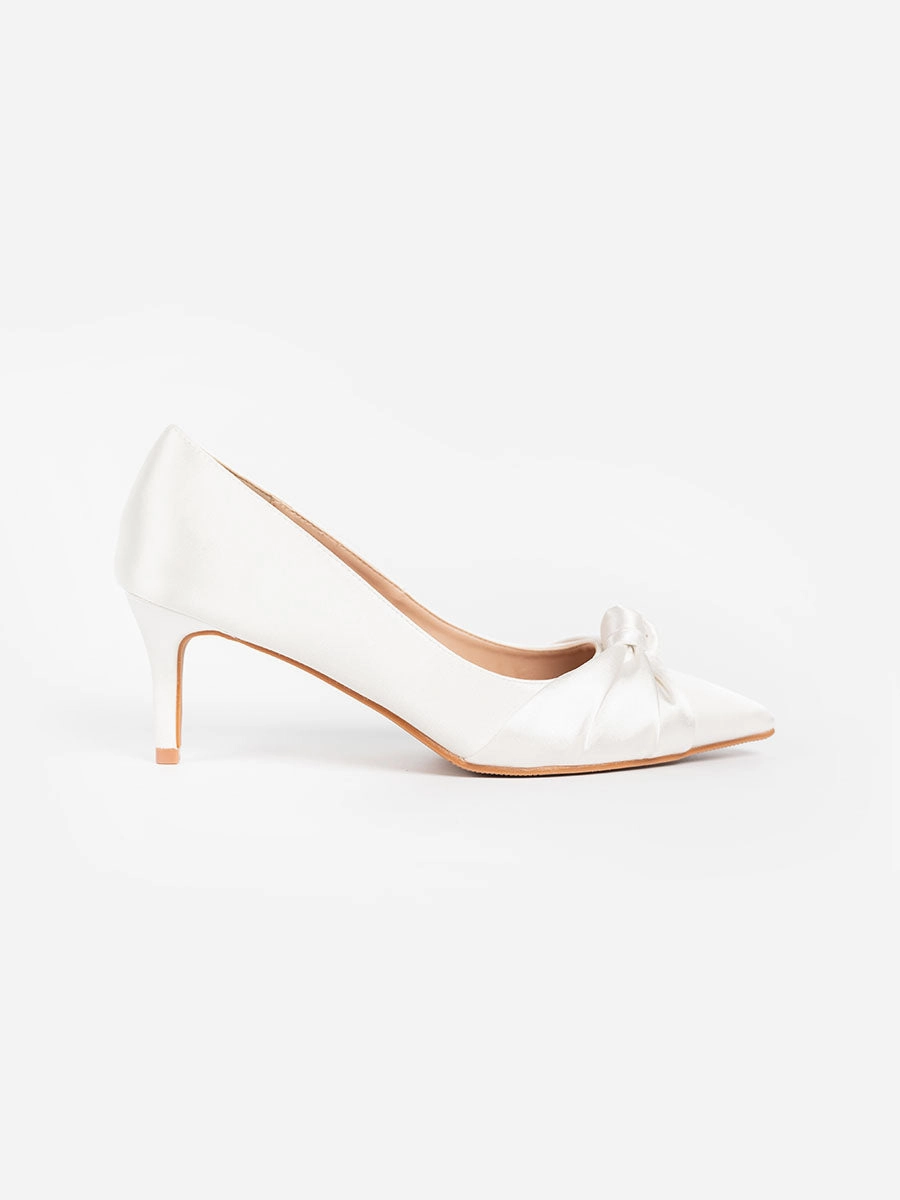 Leather Lining Ilya Satin Knot Heels