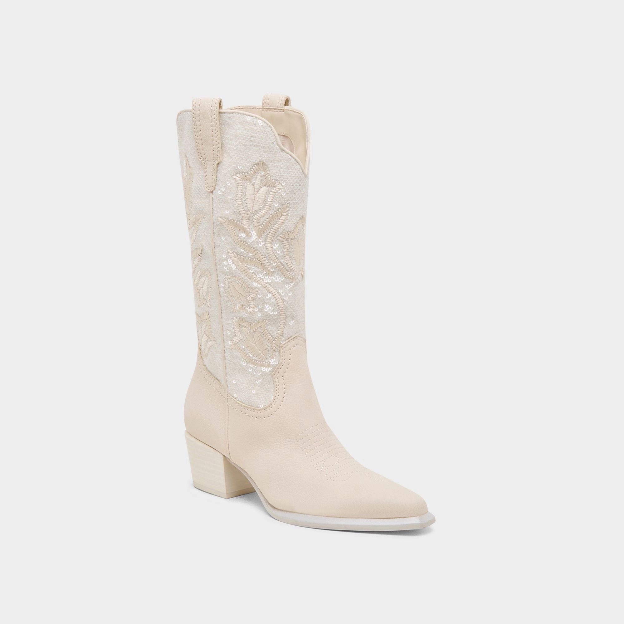 Eco Friendly Fabric VORAH PEARL BOOTS CREME SEQUIN