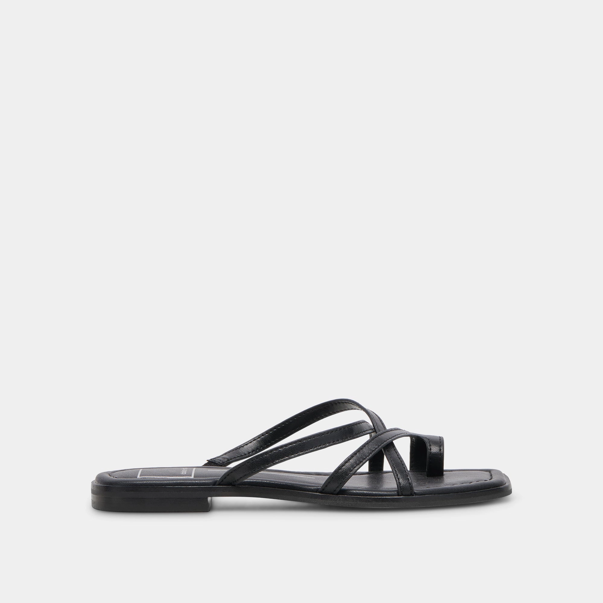 INDIGO SANDALS BLACK LEATHER hand - washable