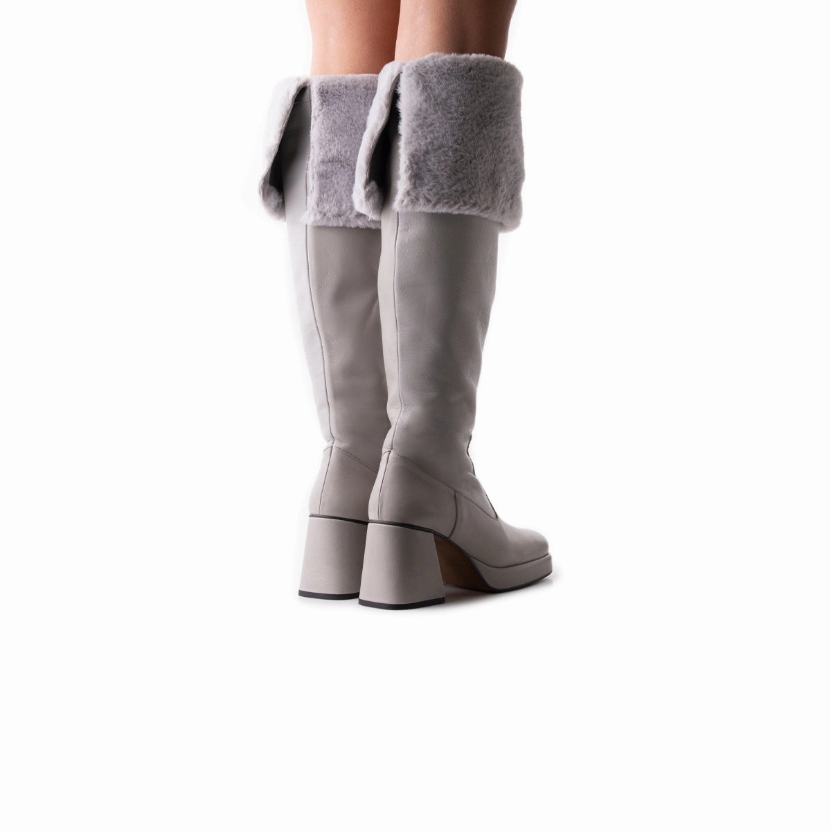 Jesse Grey Leather Comfort Ankle Support