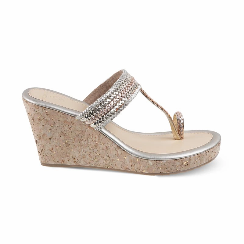 Brunch Walk Anti Bacterial Footbed JESSI- ROSE GOLD KOLHAPURIS