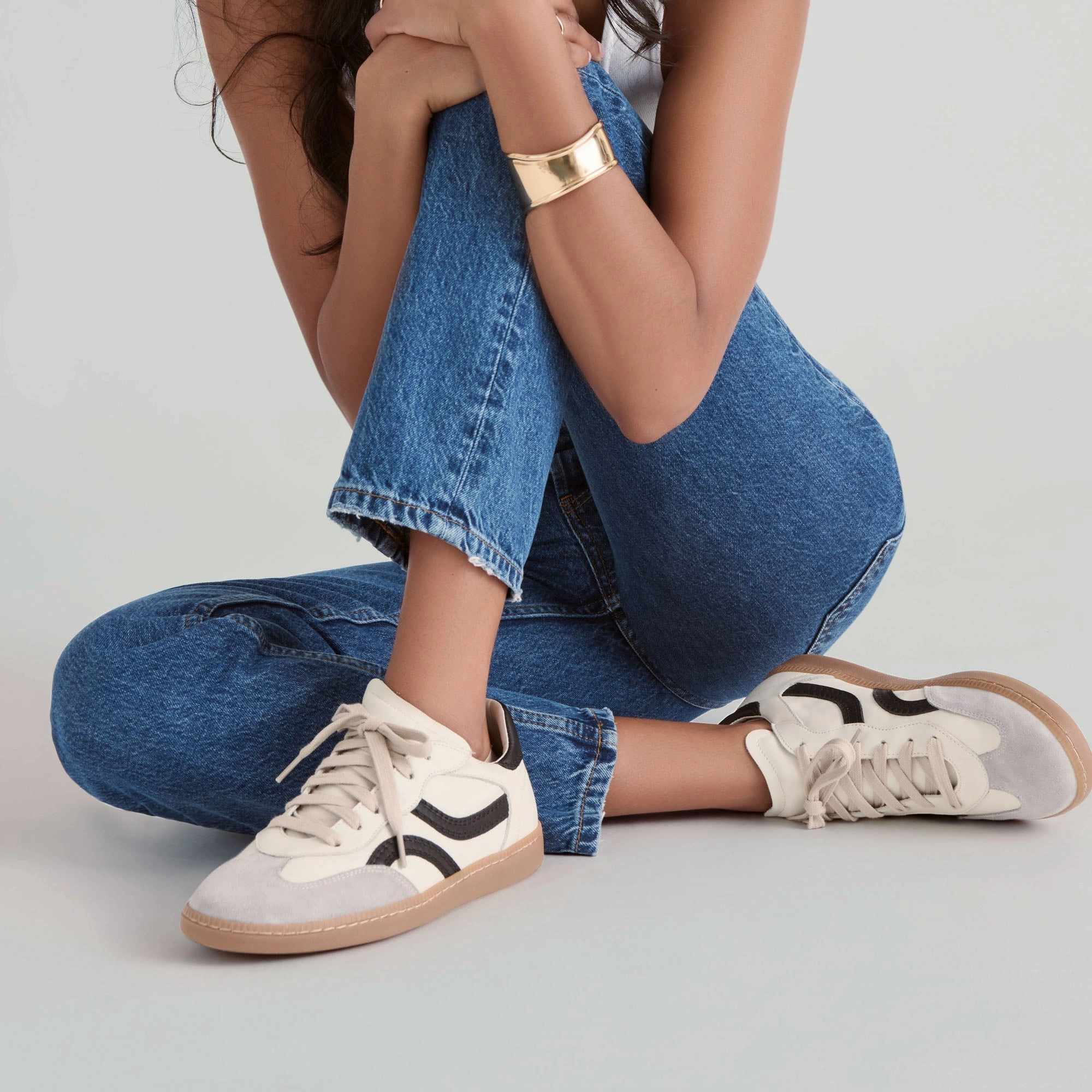 REBEL SNEAKERS WHITE BLACK LEATHER Wedges