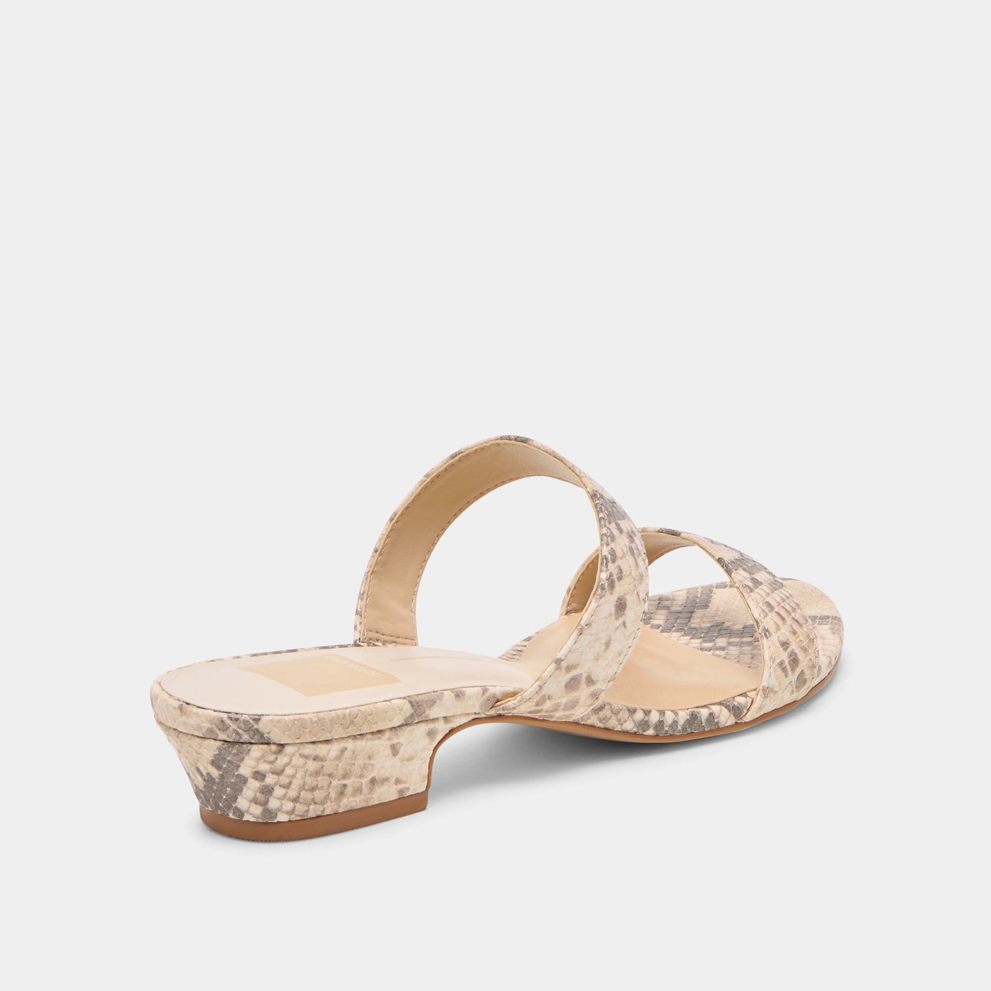 KAMILE SANDALS NATURAL SNAKE EMBOSSED LEATHER Easy - to - Clean
