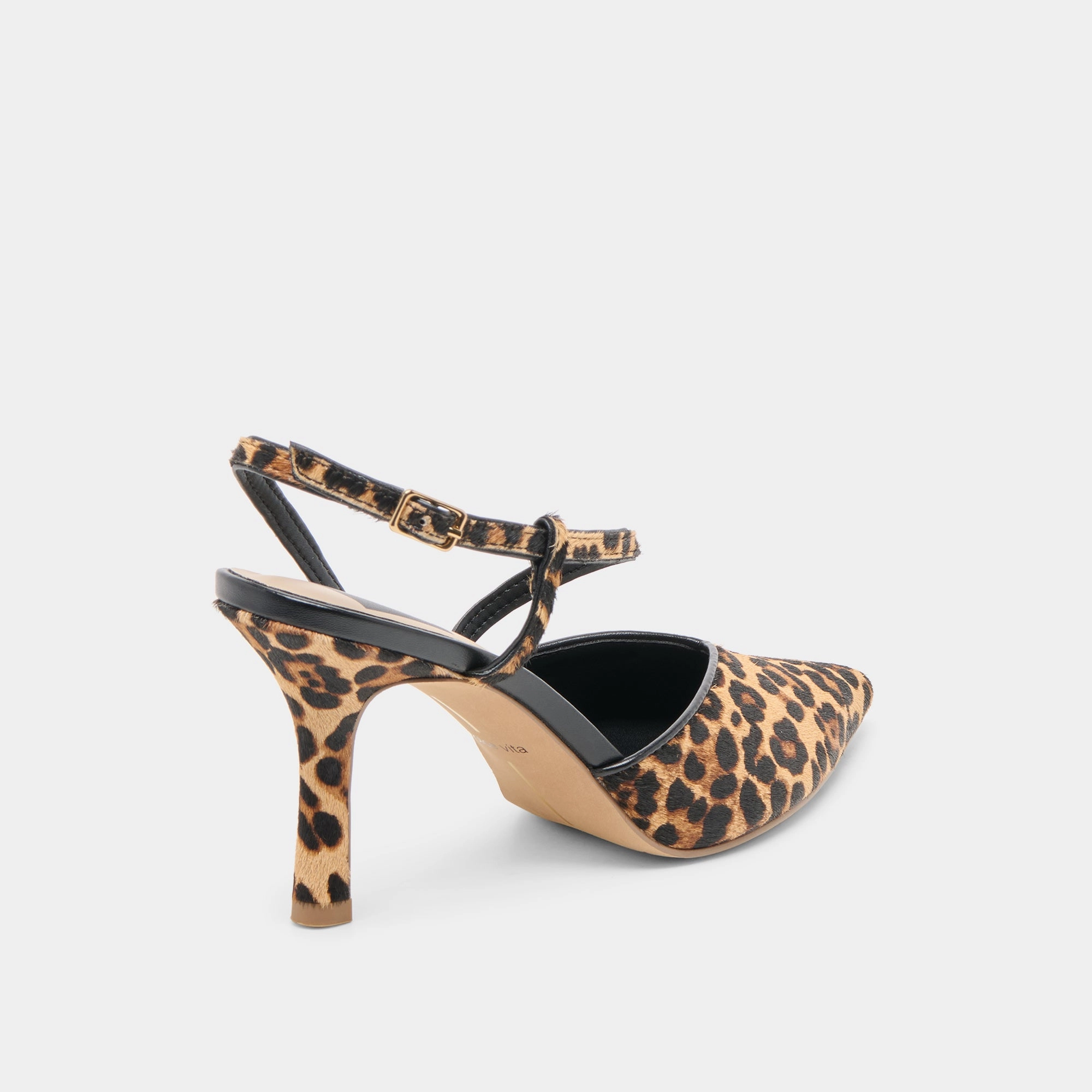 KAMRA HEELS DK LEOPARD CALF HAIR Street traction Hypoallergenic Inner Layer