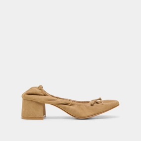 KARMIN HEELS DK TAUPE SUEDE least adjustable
