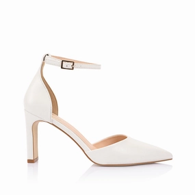 Executive Sharp Light Hue Kosta Closed Toe Block Heels - Chalk White