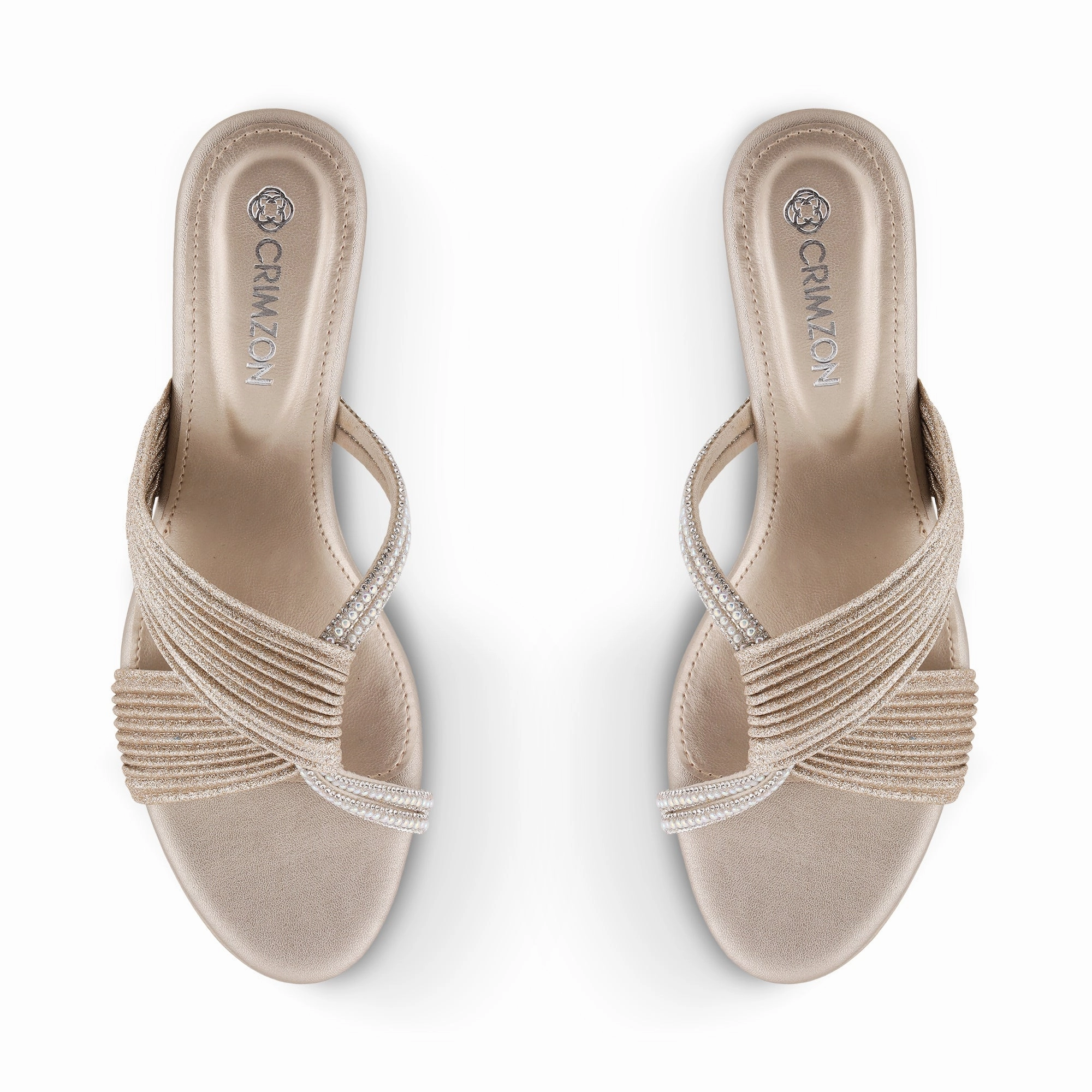 Flexible Flip-flops footbed cushioning LULU- ANTIQUE SILVER WEDGES