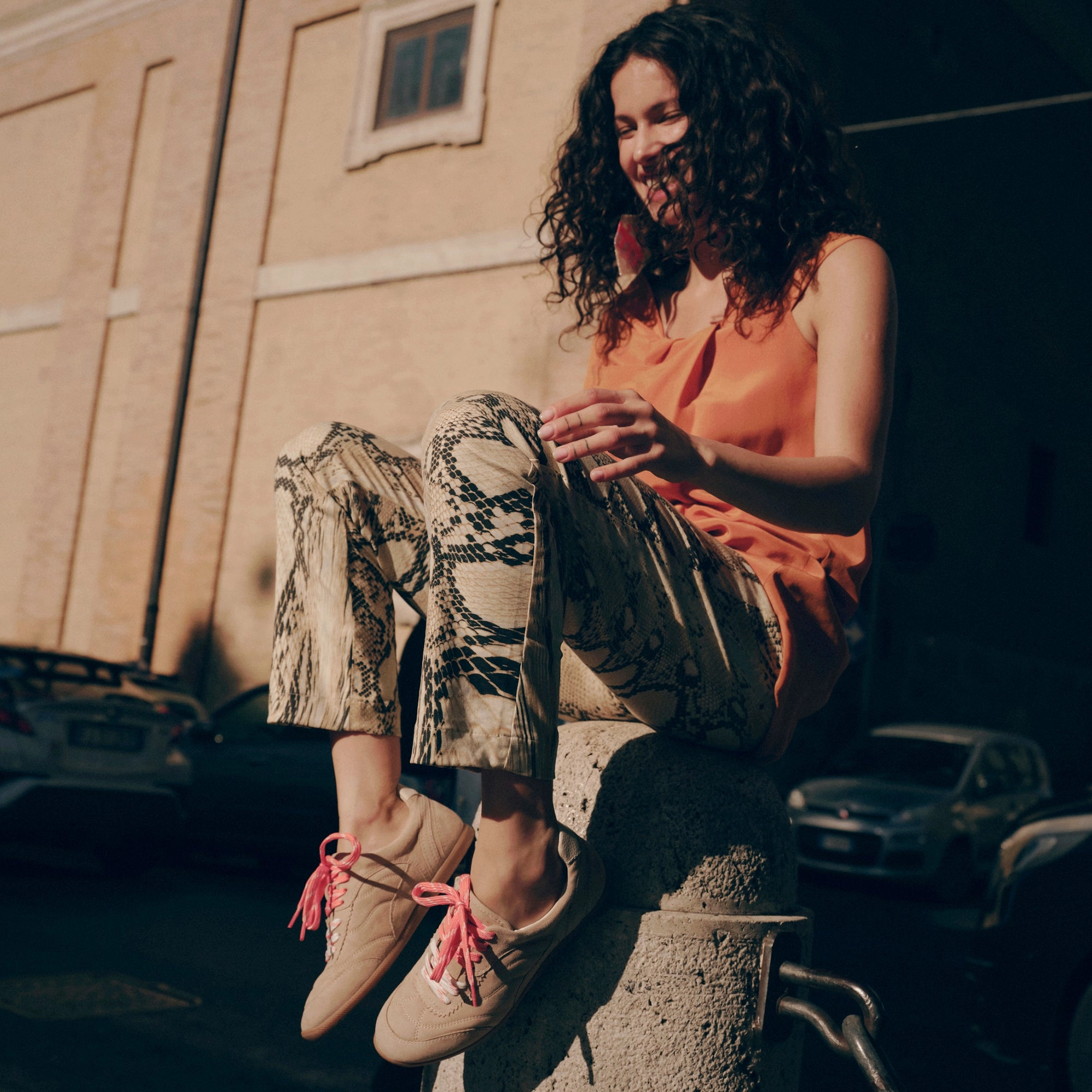 Energy Absorbing Layer LAINI SNEAKERS CAMEL SUEDE