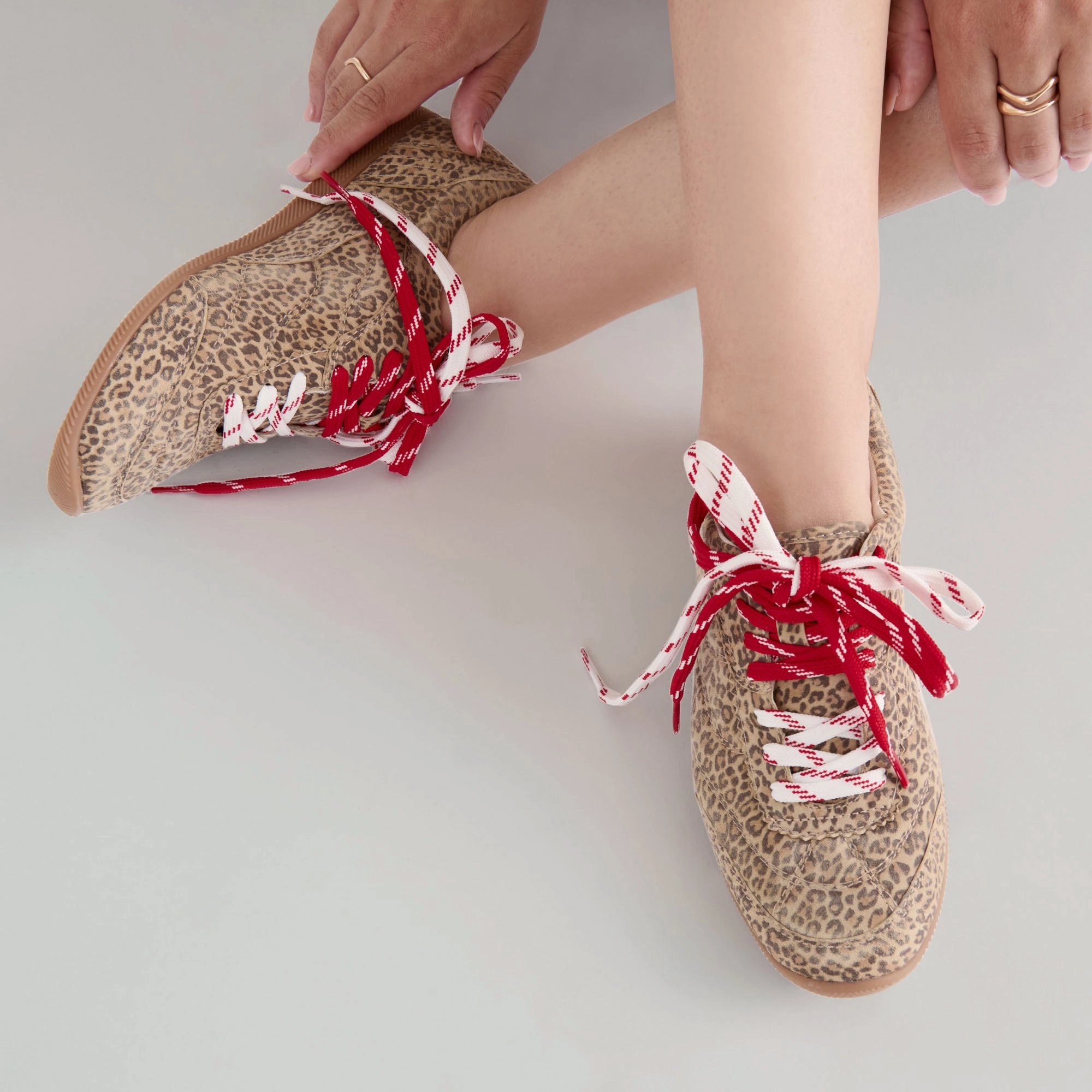 LAINI SNEAKERS TAN LEOPARD PRINTED SUEDE Slip On Convenience