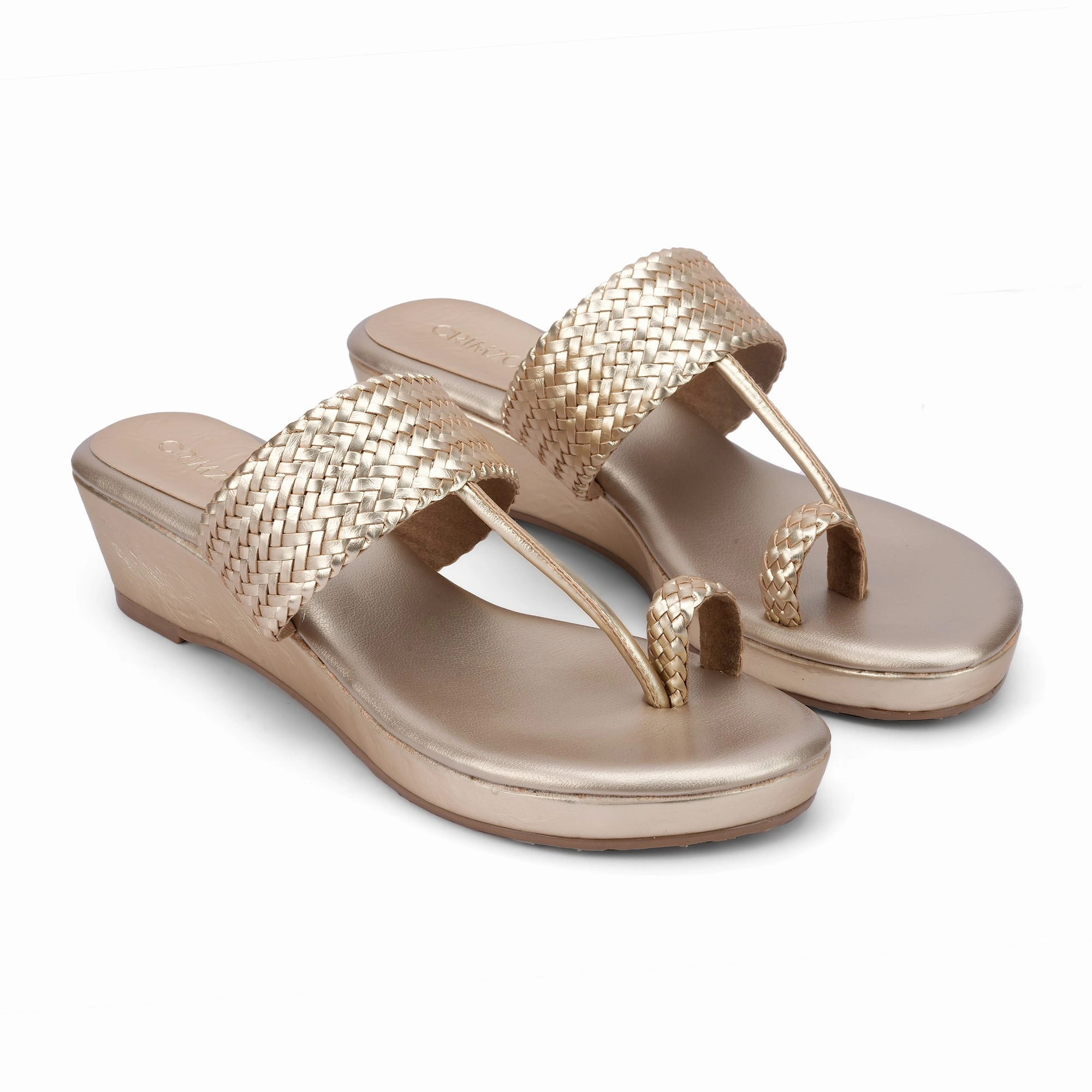 Open Toe Casual Shoes Padded Touch LAVANYA- GOLD KOLHAPURIS