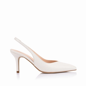 Show Fit Lemur Slingback Stilettos - Chalk White