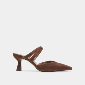 casual - wear LINORE HEELS DK BROWN SUEDE