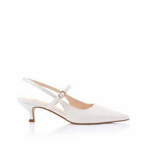 Quick Fit Luce Slingback Kitten Heels - Chalk White