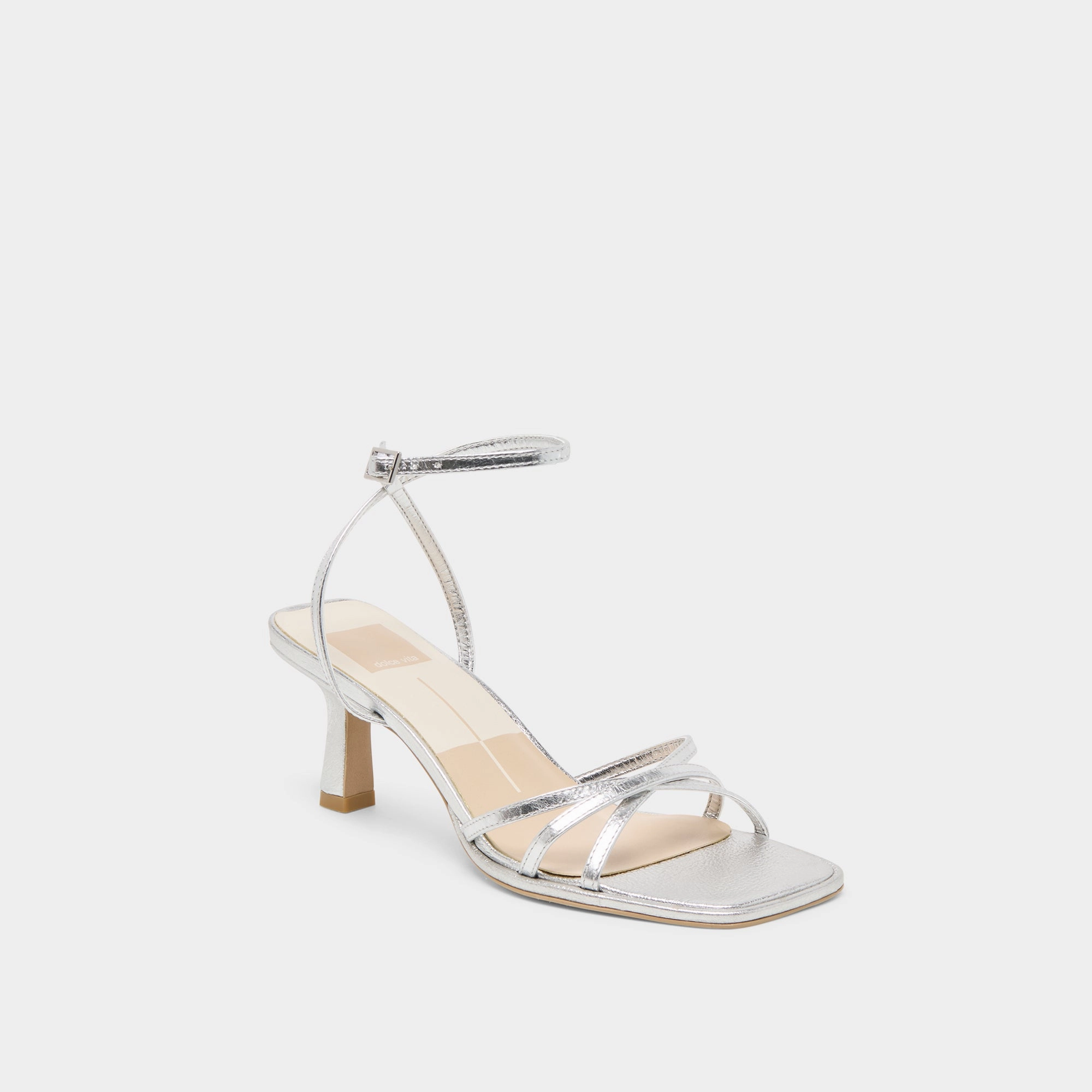 MANJI HEELS SILVER METALLIC LEATHER High-performance ease Foot Performance