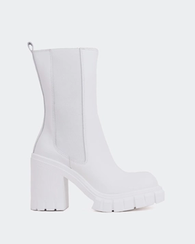 Maple White Leather Slip On Style