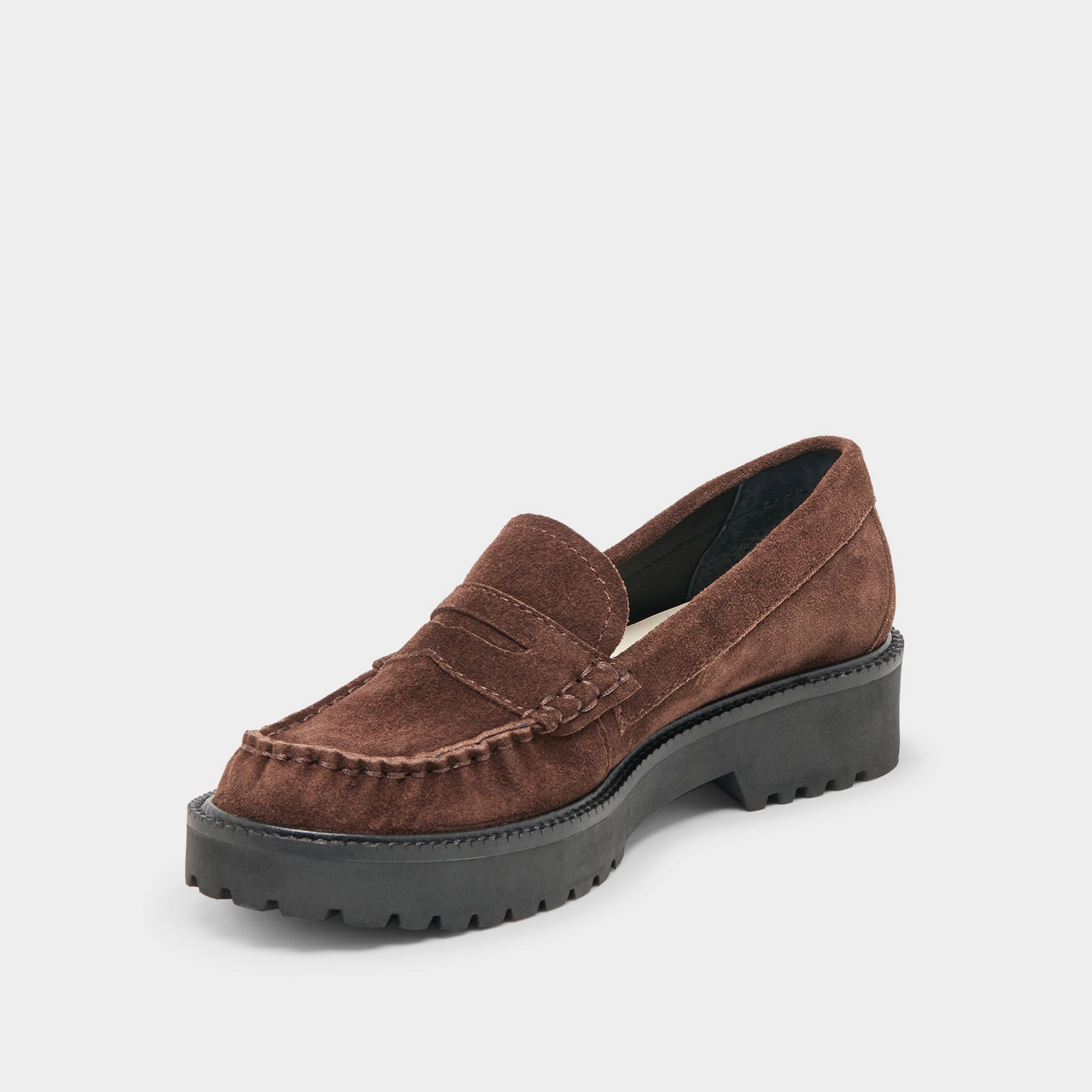 Seamless Upper Design Traction Sole MEREK LOAFERS DK BROWN SUEDE