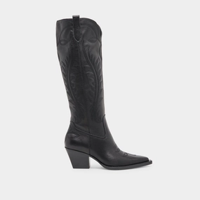 RYATT BOOTS BLACK LEATHER high - heeled