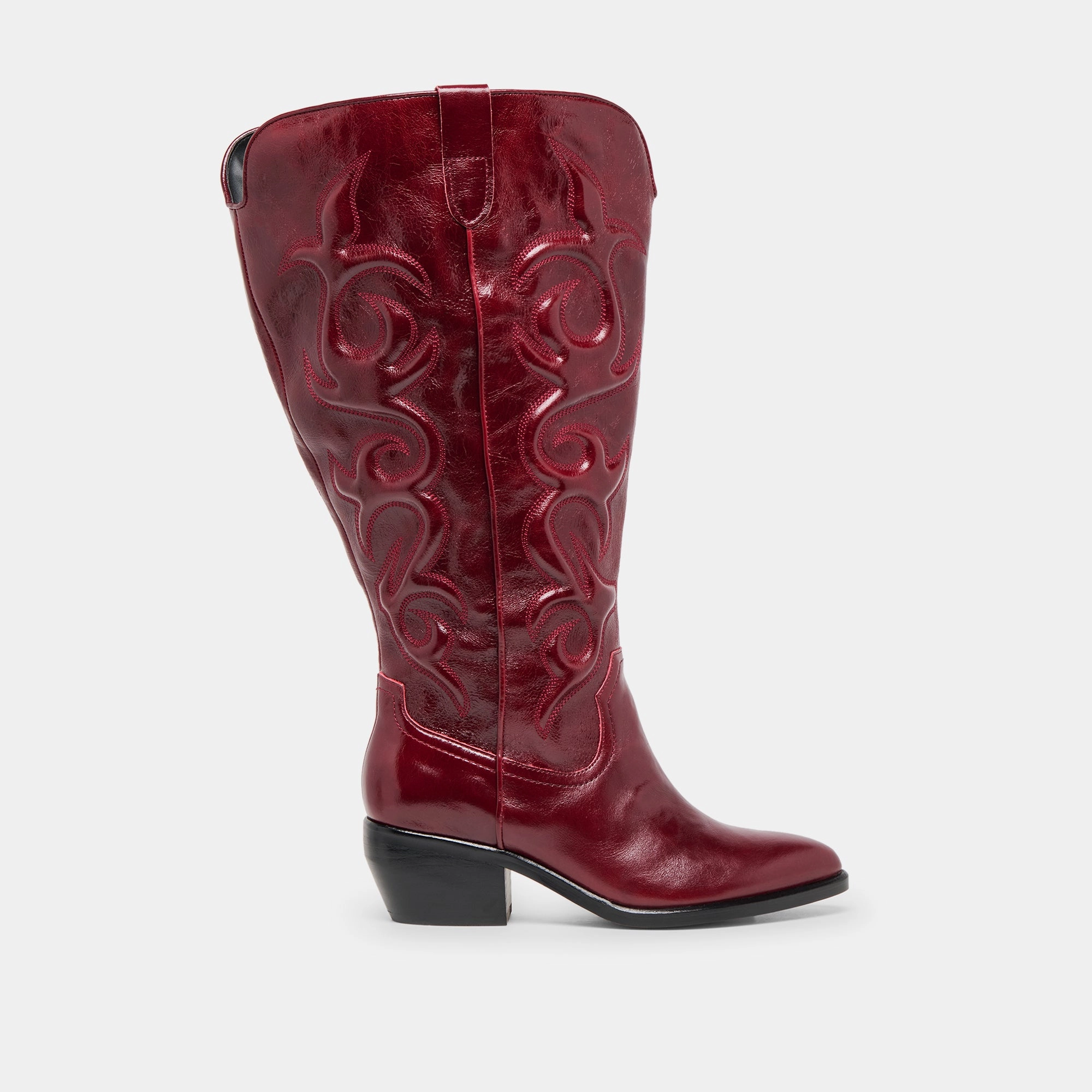 MIRLA EXTRA WIDE CALF BOOTS OXBLOOD LEATHER Waterproof Technology ankle - high