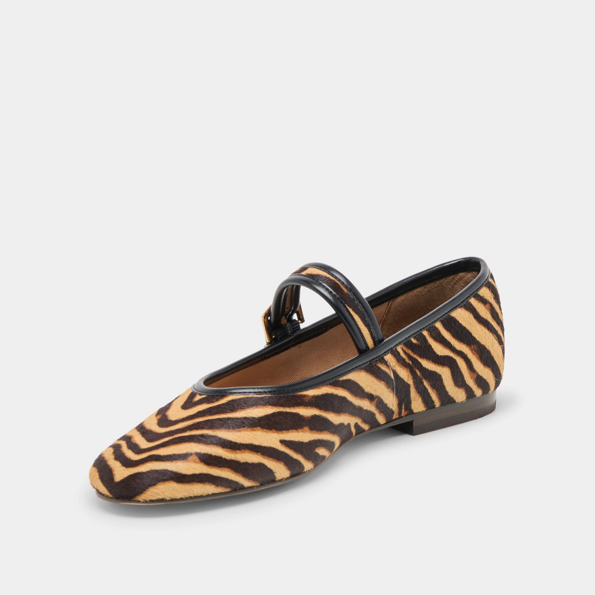 Adjustable Straps ROSLYN BALLET FLATS TIGER CALF HAIR