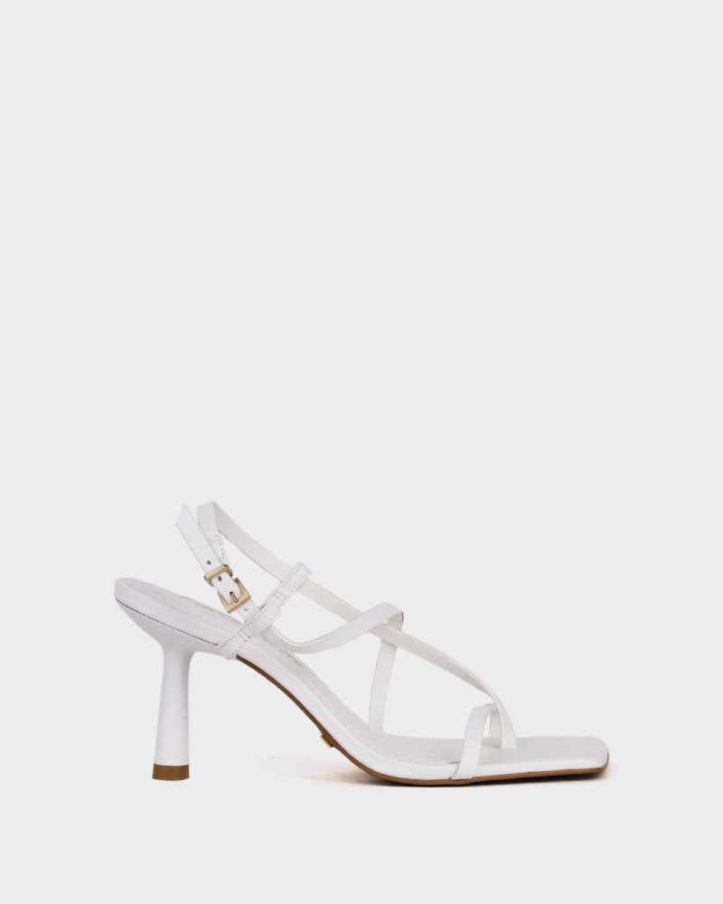 Monterey White Leather Lace Up Lockdown Mechanism