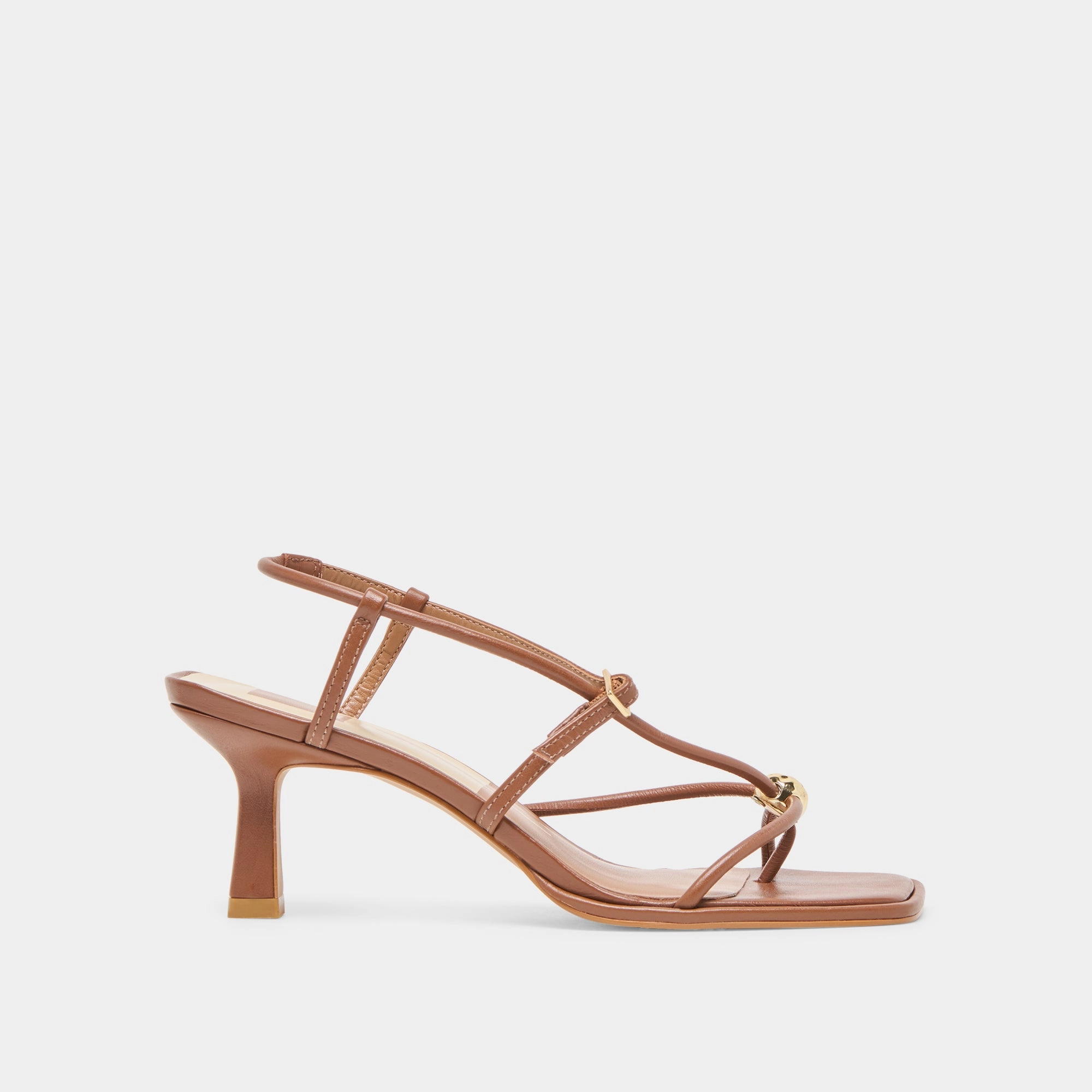 lace - up closure MYLEE HEELS COGNAC LEATHER