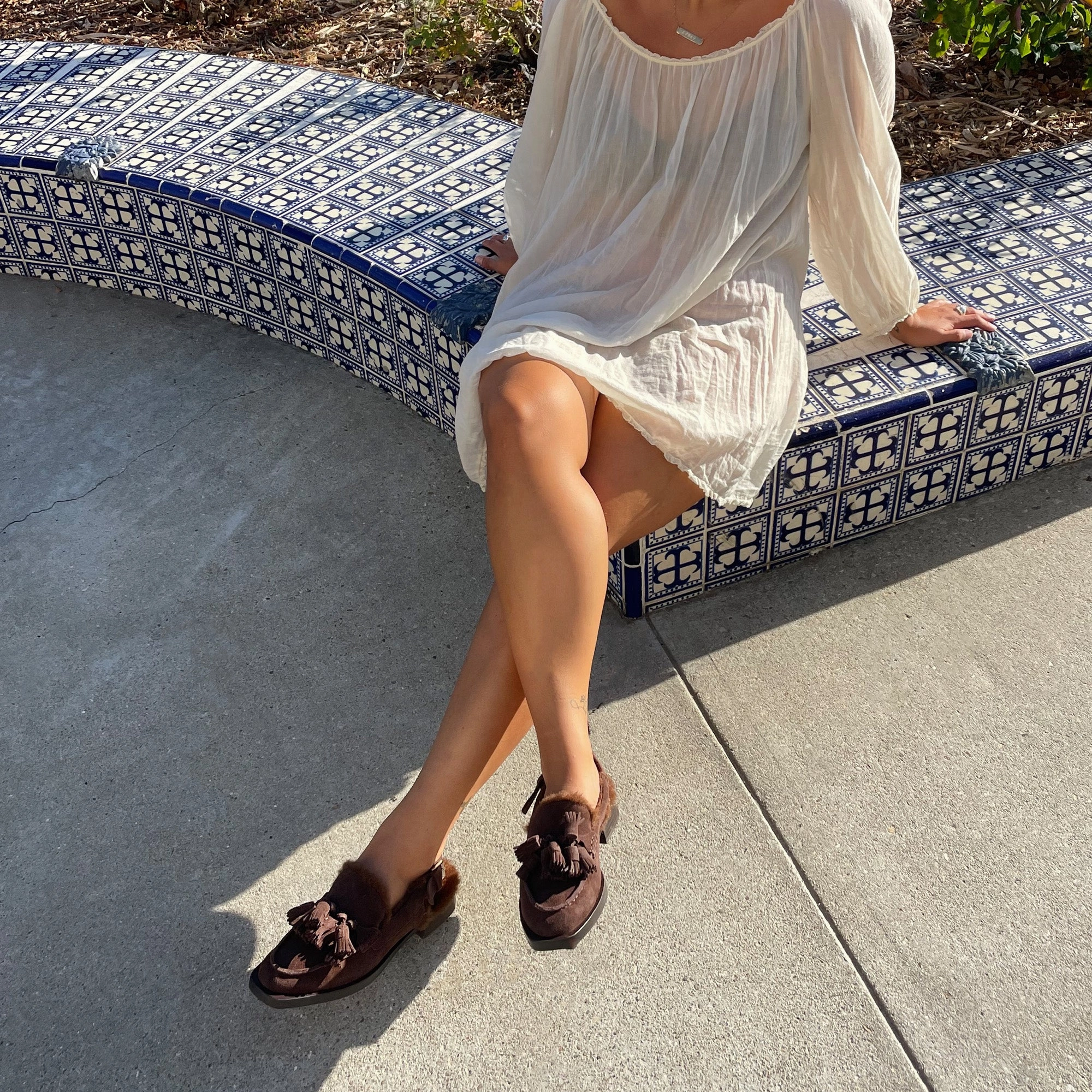 essential student HAMLIT PLUSH LOAFERS DK BROWN SUEDE