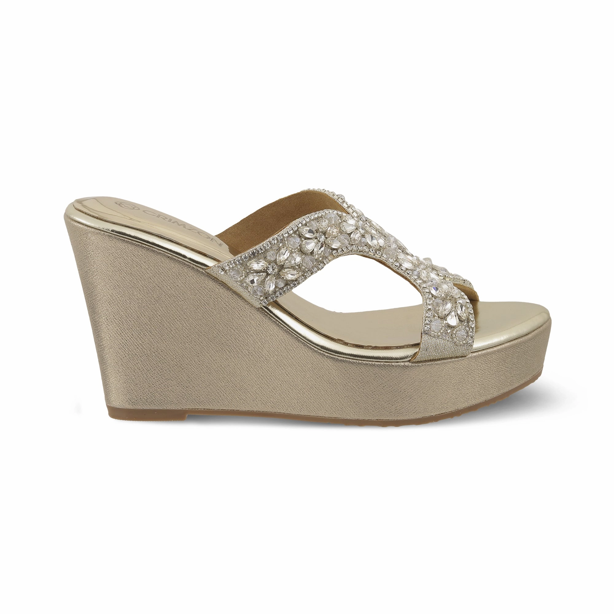 NORAH- GOLD EMBELLISHED WEDGES Multi Density Thermoplastic Outsole