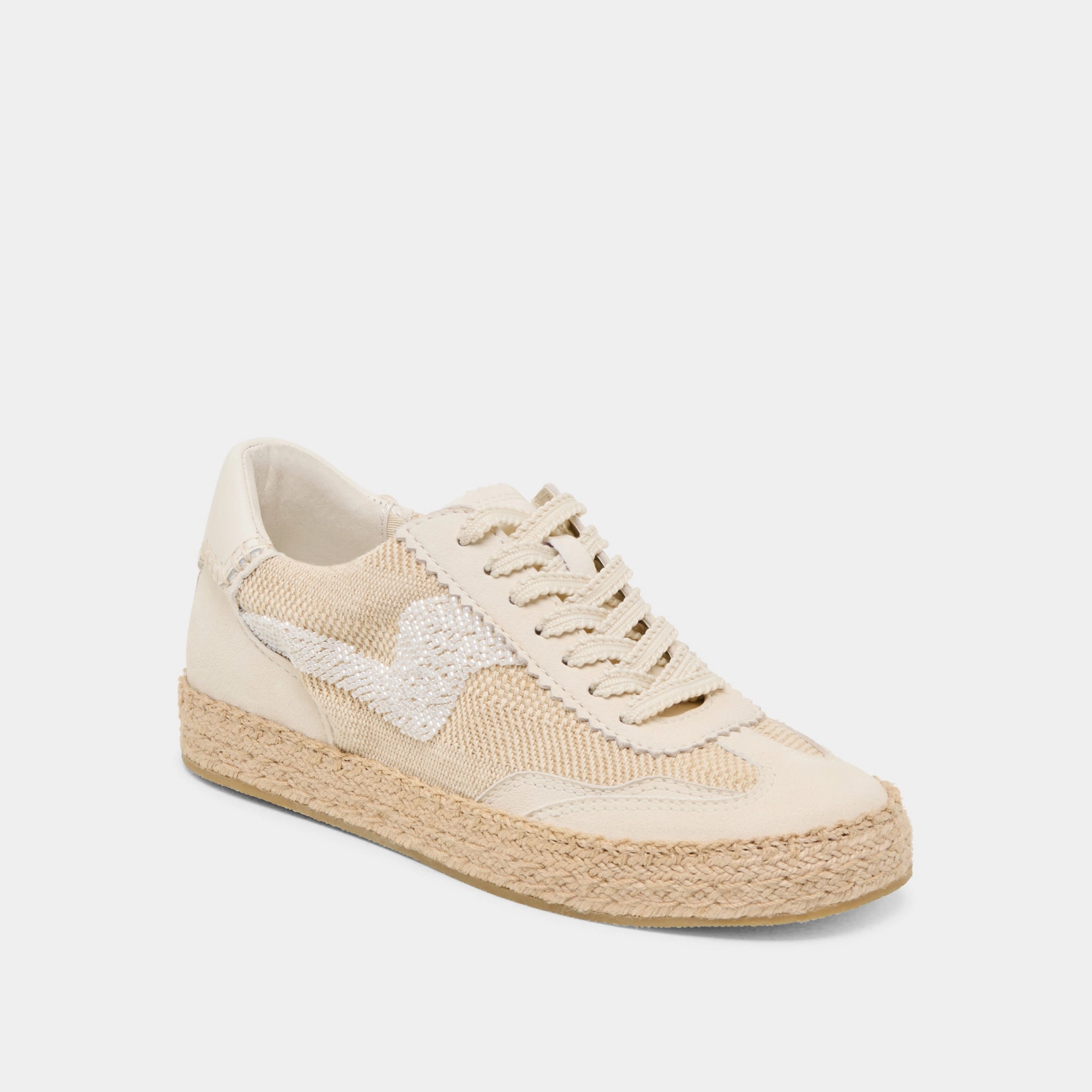 dirtiest Traction Optimized Pattern NOTICE ESPADRILLE BEAD SNEAKERS NATURAL MULTI BURLAP