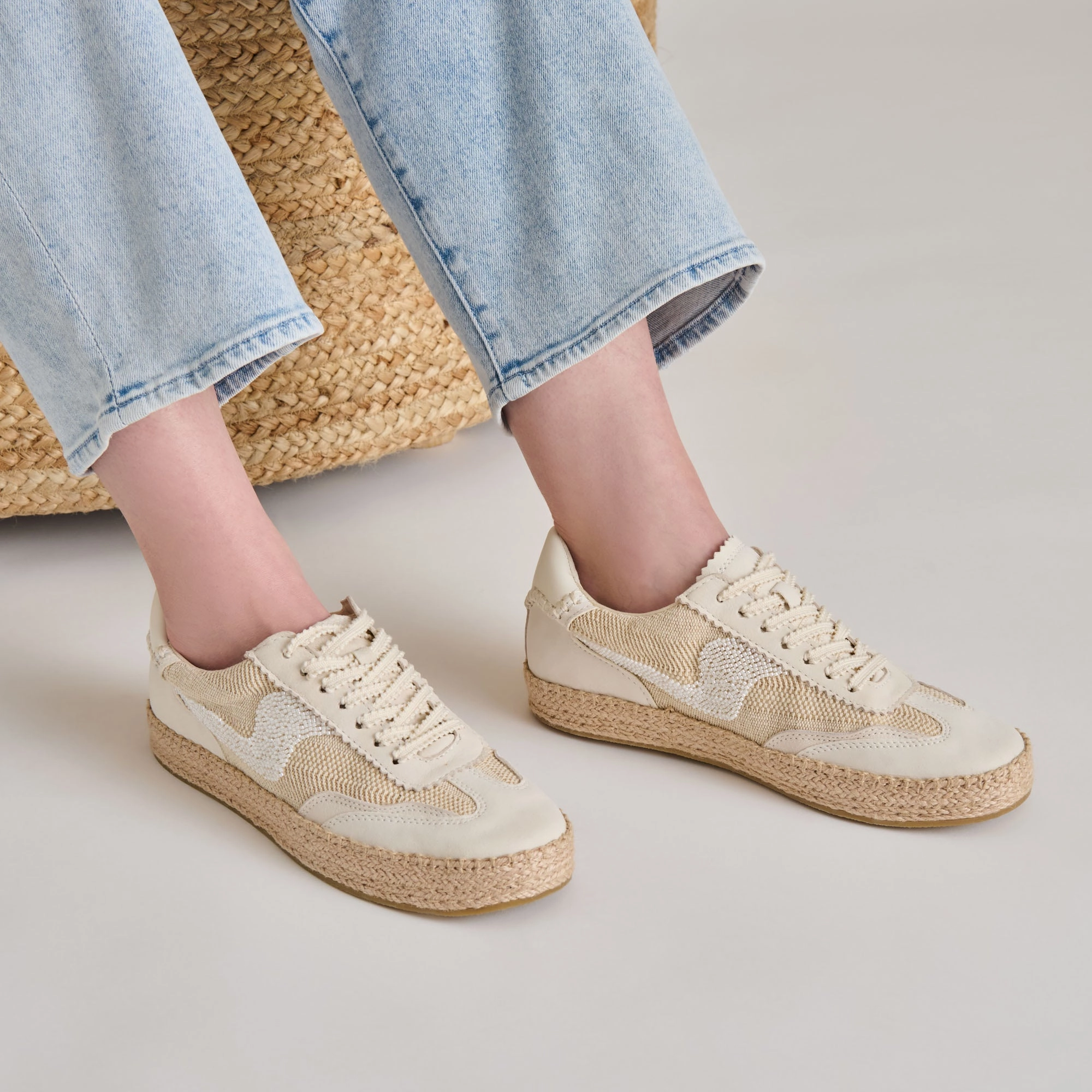 NOTICE ESPADRILLE BEAD SNEAKERS NATURAL MULTI BURLAP softest Earth Tones