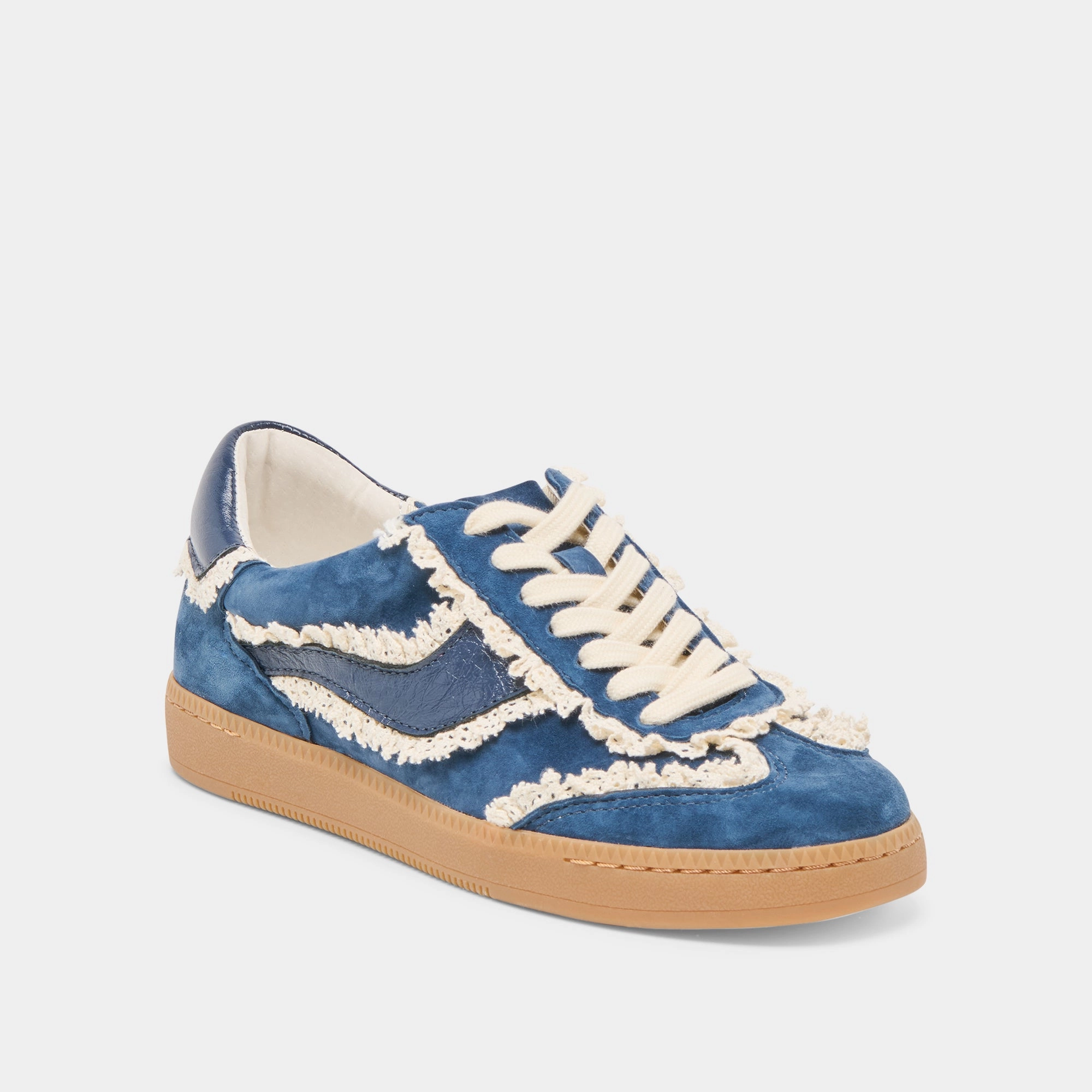 NOTICE LACE SNEAKERS NAVY SUEDE Sweat Wicking Technology High Traction Pattern