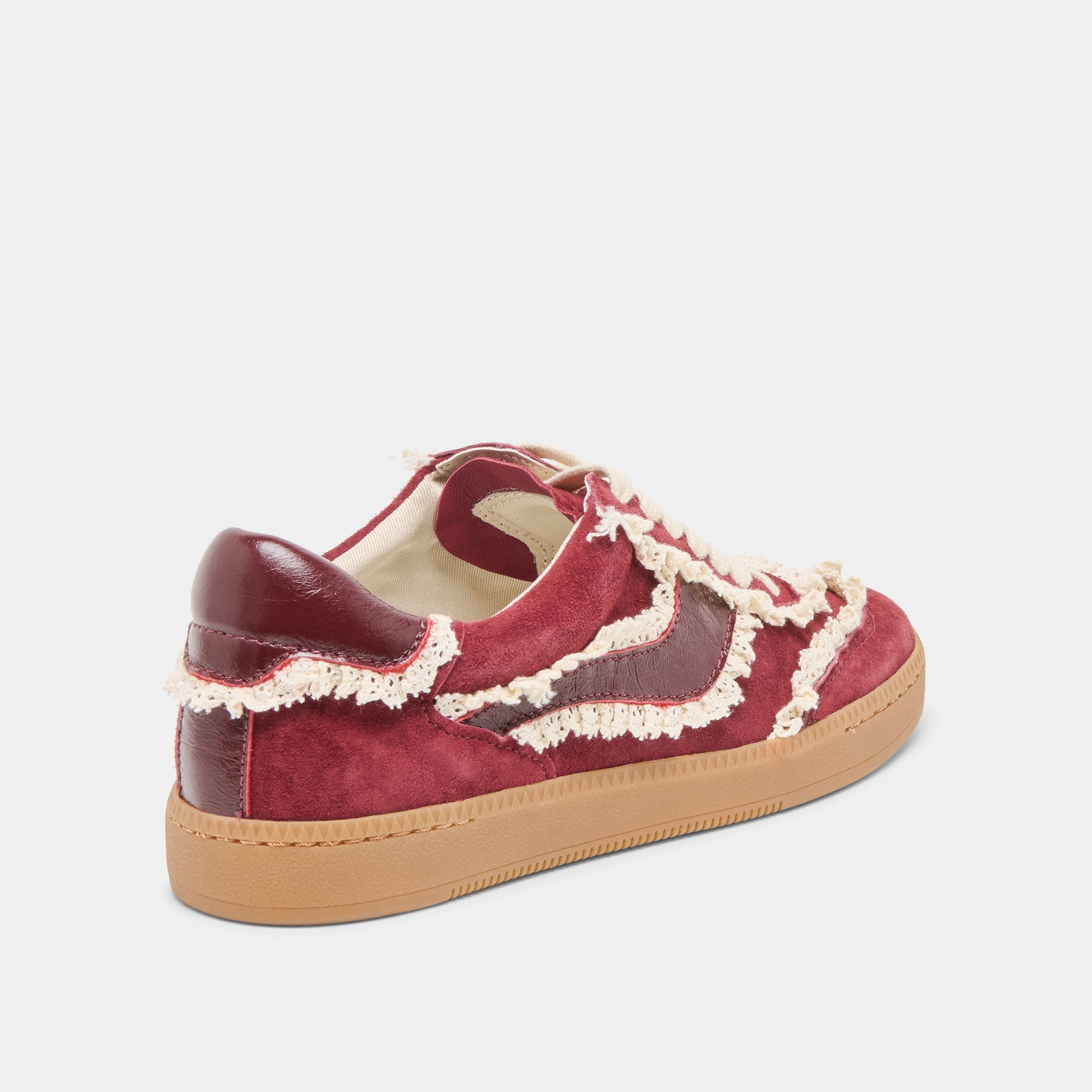 Reinforced toe vital NOTICE LACE SNEAKERS OXBLOOD SUEDE