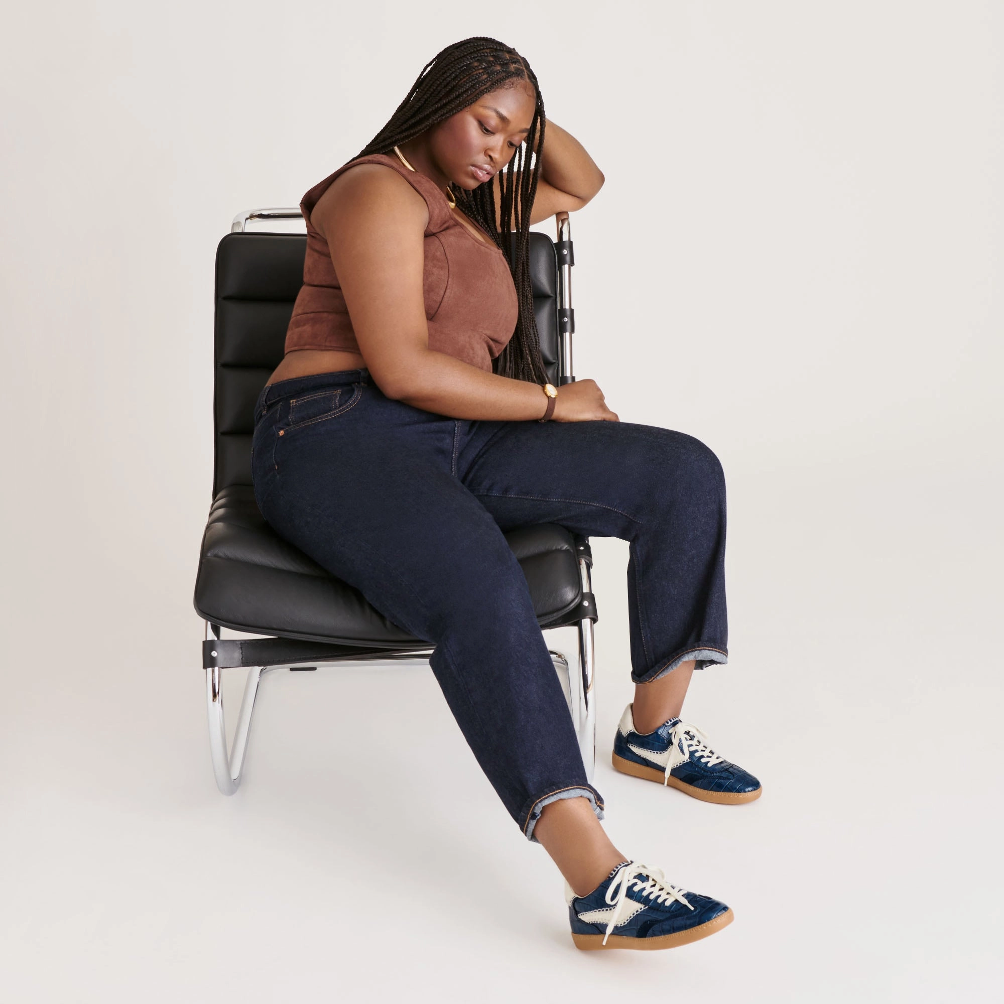 NOTICE STITCH SNEAKERS INK CROCO EMBOSSED LEATHER pattern - style