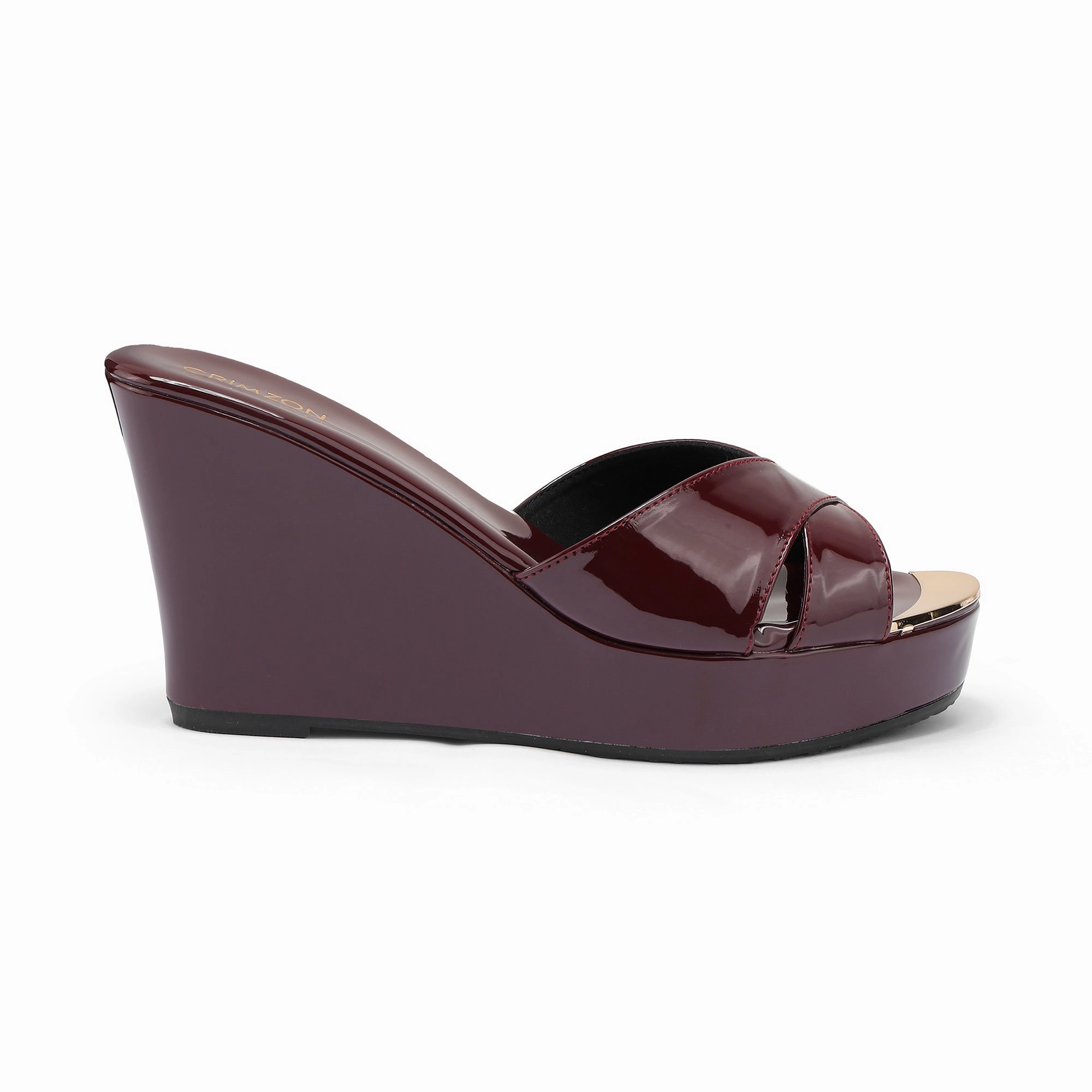 adjustable shoes AIYANA- BURGUNDY WEDGES